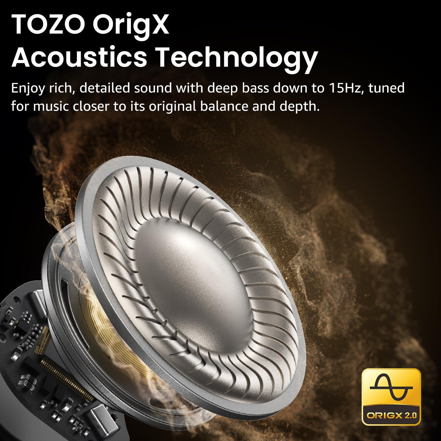 TOZO NC9 Hybrid Active Noise Cancelling Wireless Earbuds, 6 Mics ENC Clear Call, IPX8 Waterproof, in Ear Bluetooth 5.3 Headphones Stereo Bass Ear Buds 60H Playtime with LED Display 32 EQs via APP