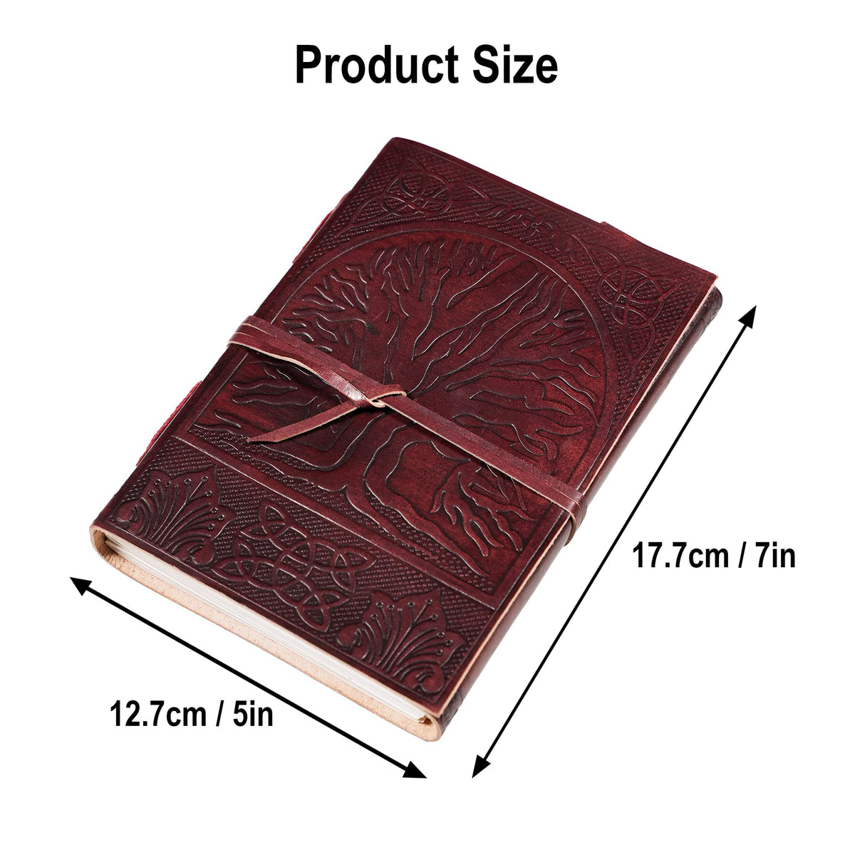 Lord of Battles Handcrafted Genuine Leather Tree of Life Journal with Leather Cord