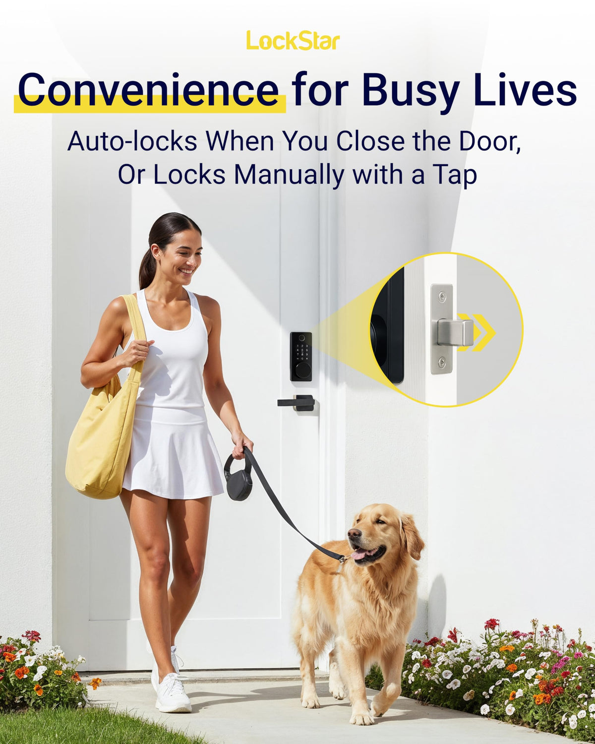 LOCKSTAR® Smart Door Lock • Keyless Entry Deadbolt Door Lock • Multiple Entry Methods – APP • Fingerprint Touch ID • Keypad Code • Card FOB • Traditional Key • Smart Home Devices