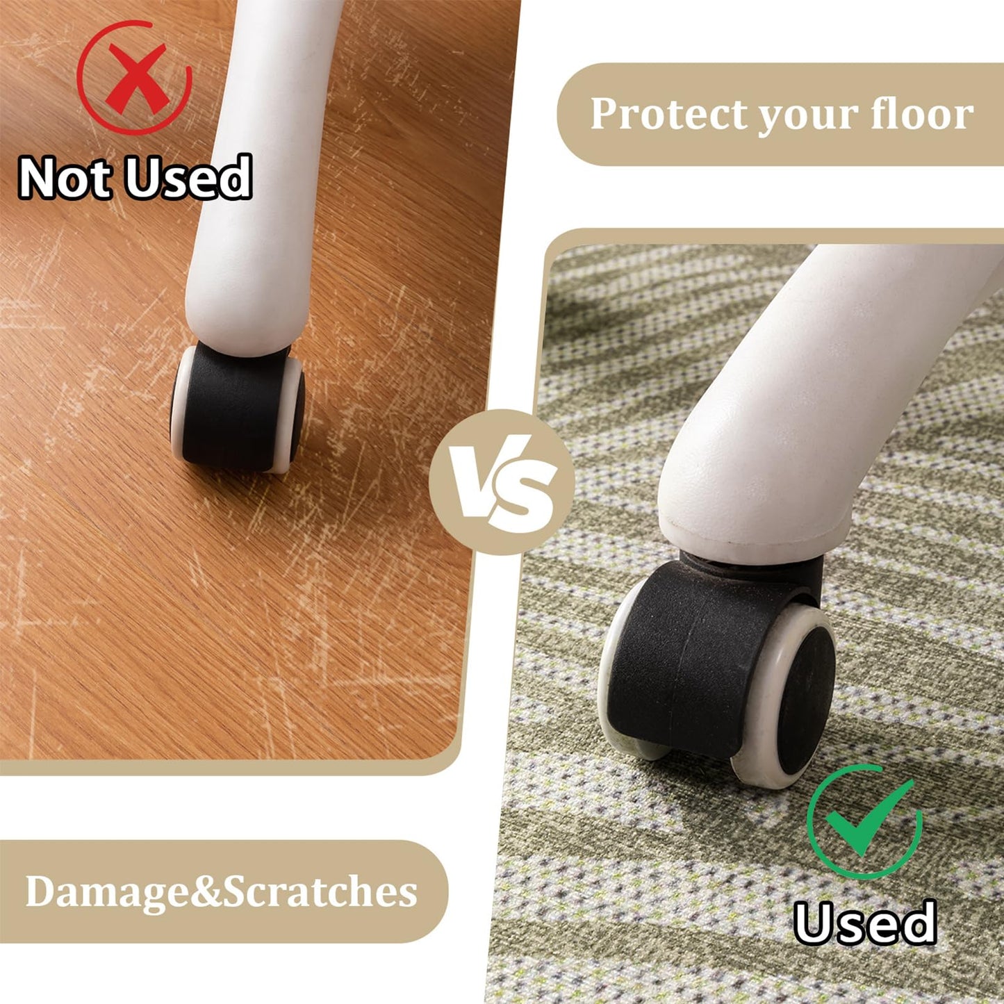 Office Chair Mat for Hardwood Floor, 60"x45" Easy Glide Computer Desk Mat Protector for Rolling Chair Under Desk Rug Nonslip Backing, Machine Wash, (Modern)
