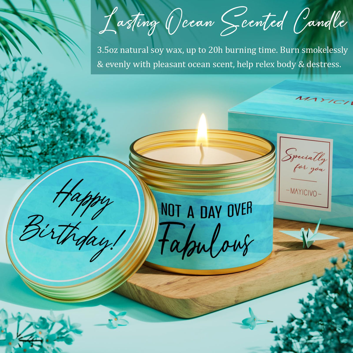 Birthday Gifts for Women Friendship, Ocean Relaxing Spa Gifts Basket Set for Women, Self Care Gifts Unique Happy Birthday Gift Idea for Mom Her Best Friends Sister Wife Girlfriend Coworker Teacher