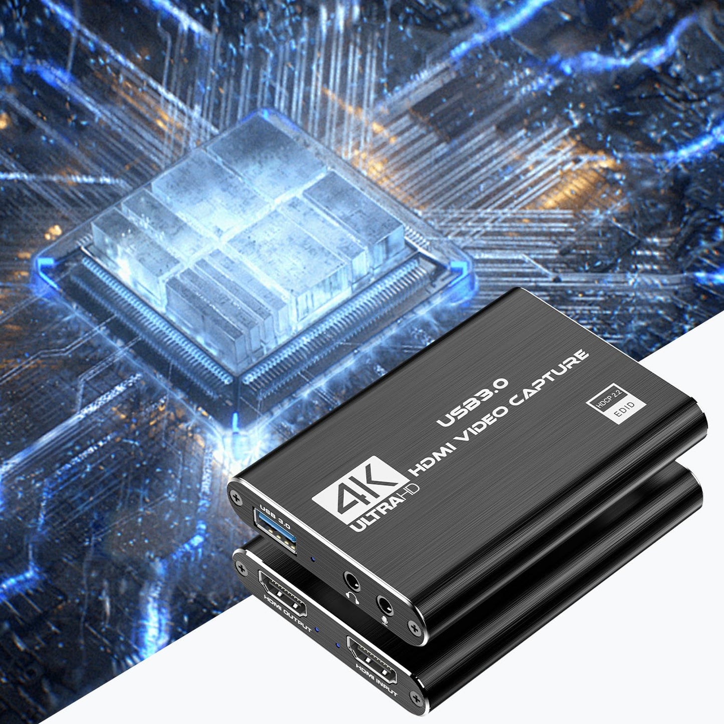 4K HDMI Capture Card for Streaming, Full HD 1080P 60FPS USB 3.0 Cam Link Game Audio Video Capture Card, Work with Camera/Nintendo Switch/Xbox/PS4/PS5/PC/OBS (Black)