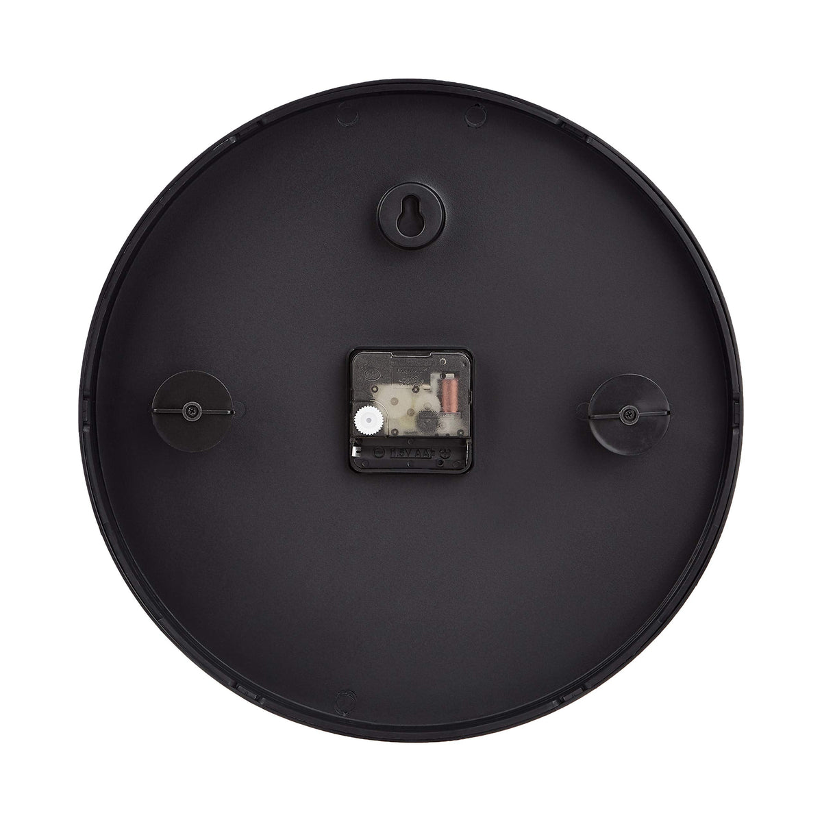 Amazon Basics Classic 12" Round Wall Clock, Easy to Read, Silent Non Ticking, Battery Operated, Black