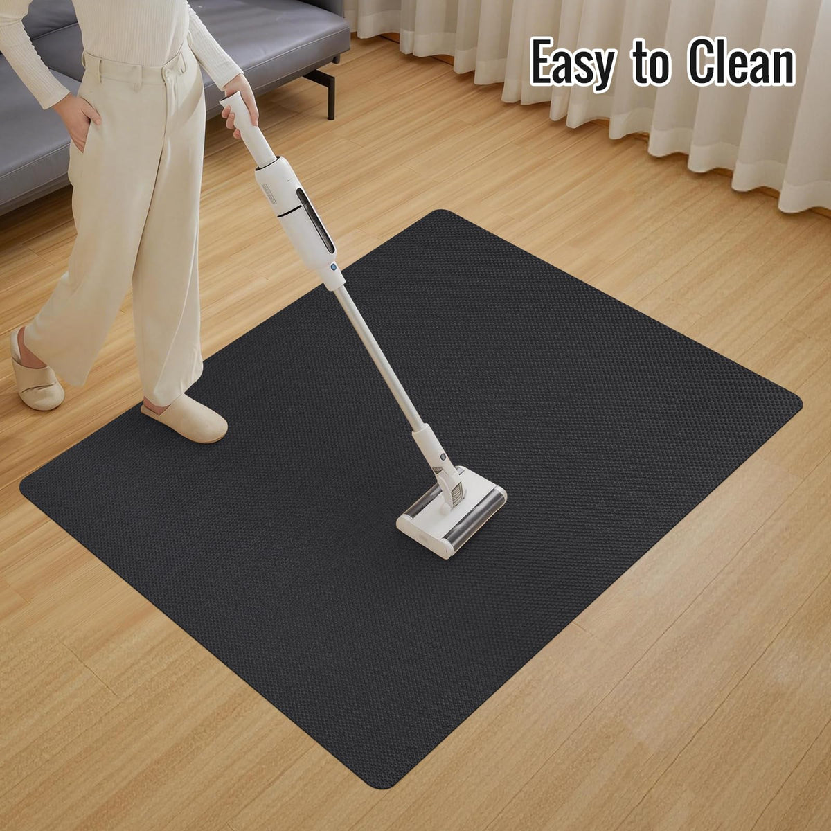 Office Chair Mat for Hard Floors,36"x48" Anti-Slip Waterproof Hardwood Floor Chair Mat,Heavy Duty Floor Protector Rolling Chairs for Home Office(Black)