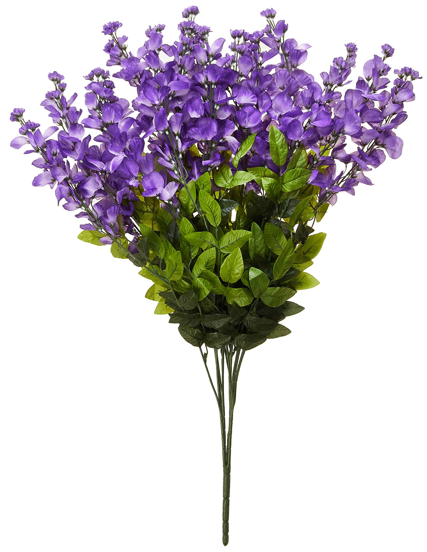 Artificial Wisteria Long Hanging Bush Flowers - 15 Stems For Home, Wedding, Restaurant and Office Decoration Arrangement, Lavender