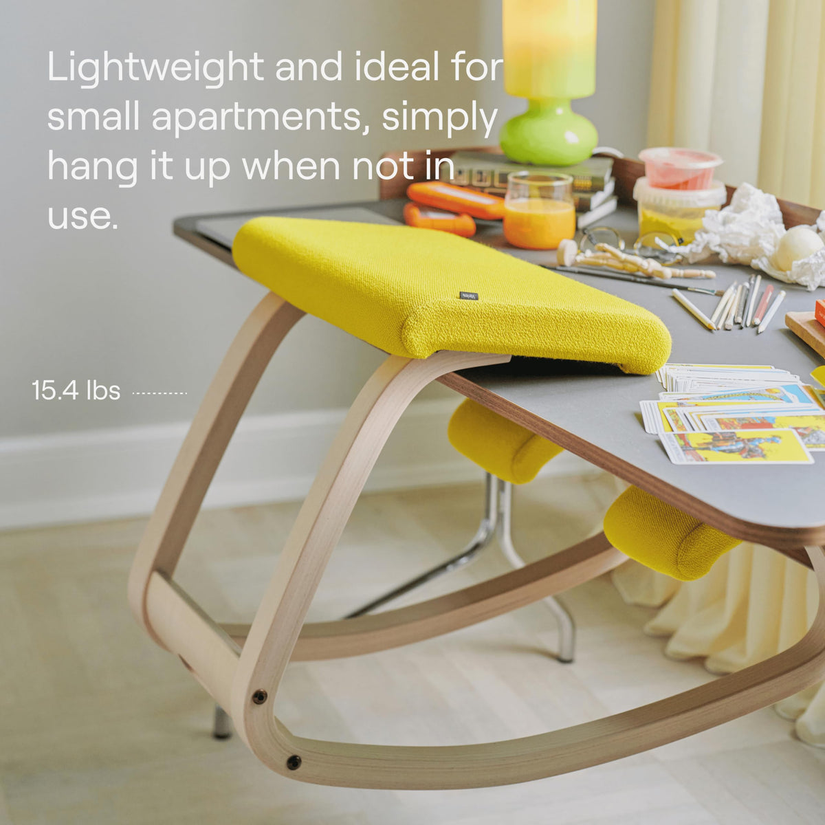 Varier Variable Light Brown/Yellow Tonal Ergonomic Office Kneeling Chair for Desk – Back Pain Relief, Rocking Seat for Home, Study & Posture Support – 10 Year Manufacturer Warranty