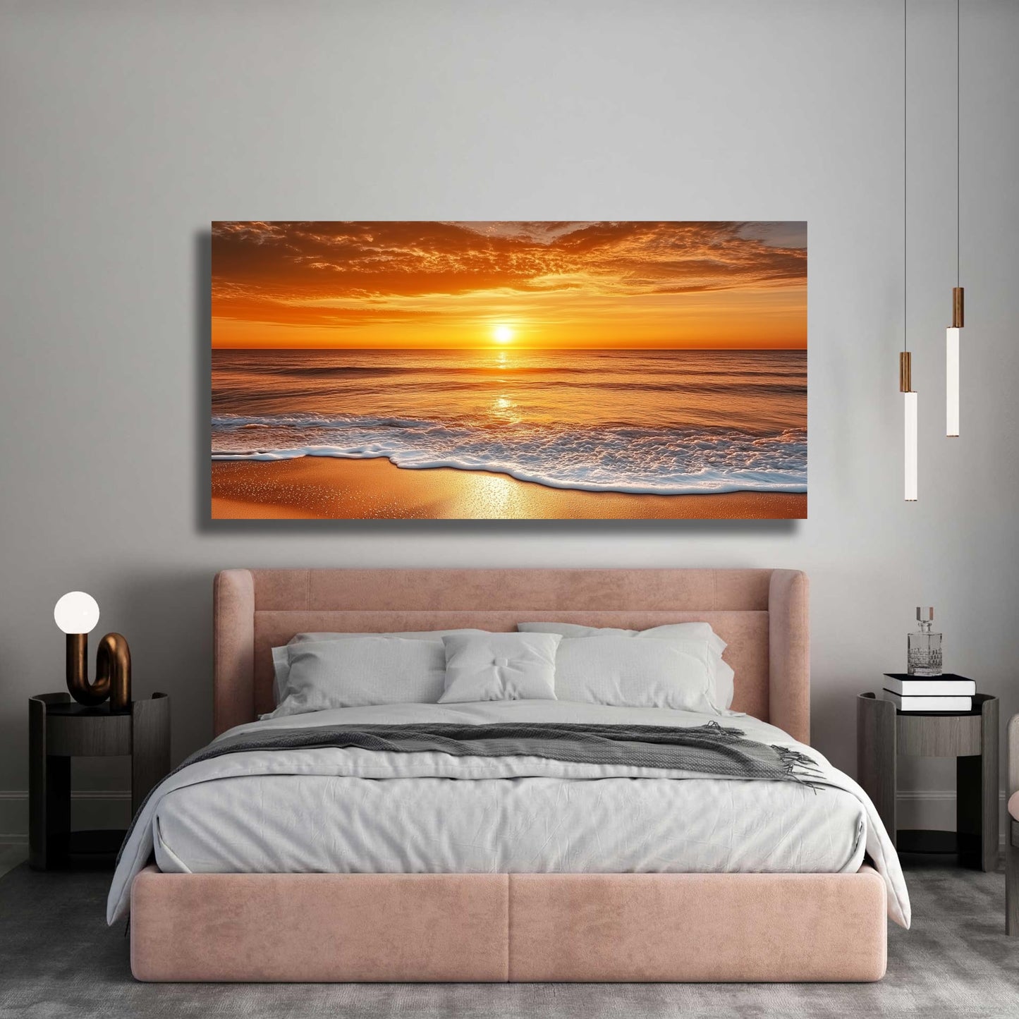 Yuaxker Beach Wall Art Modern Minimalist Wall Prints Aesthetic Artwork for Living Room Bedroom Dining Room Office Home Decor 24x48inch