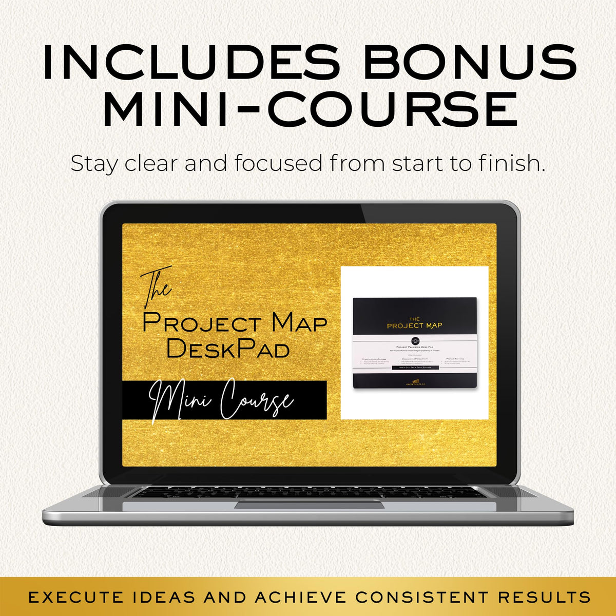 GROWTH ATLAS Map Desk Pad Project Notebook - One-Page Project Planner for Business Owners to Stay Focused, Project Management, and Achieve Results with a Success Mindset