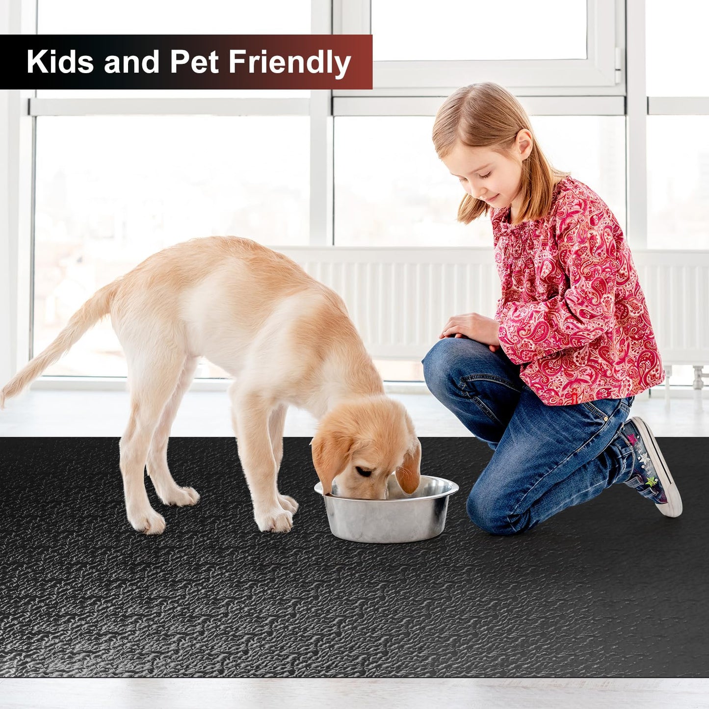 Mymeely Office Chair Mat for Hardwood Floor, 60"x75" Large Black PVC Computer Desk Chair Mat with Unique Pattern for Gaming, Anti-Slip Floor Protector for Home Office, Rolling Chair