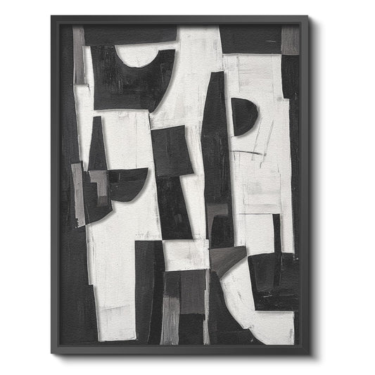 Modern Black White Abstract 3D Stacked Double-Panel Sandstone Wall Art, 12x16 Geometric Design Metal Frame Minimalist Wall Hanging, Contemporary Room Bedroom Scandinavian Office Gallery Decor