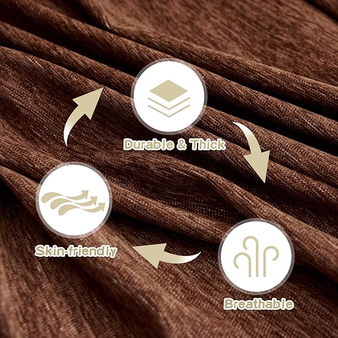 MYSKY HOME Chocolate Couch Cover Non Slip Dog Sectional Sofa Cover