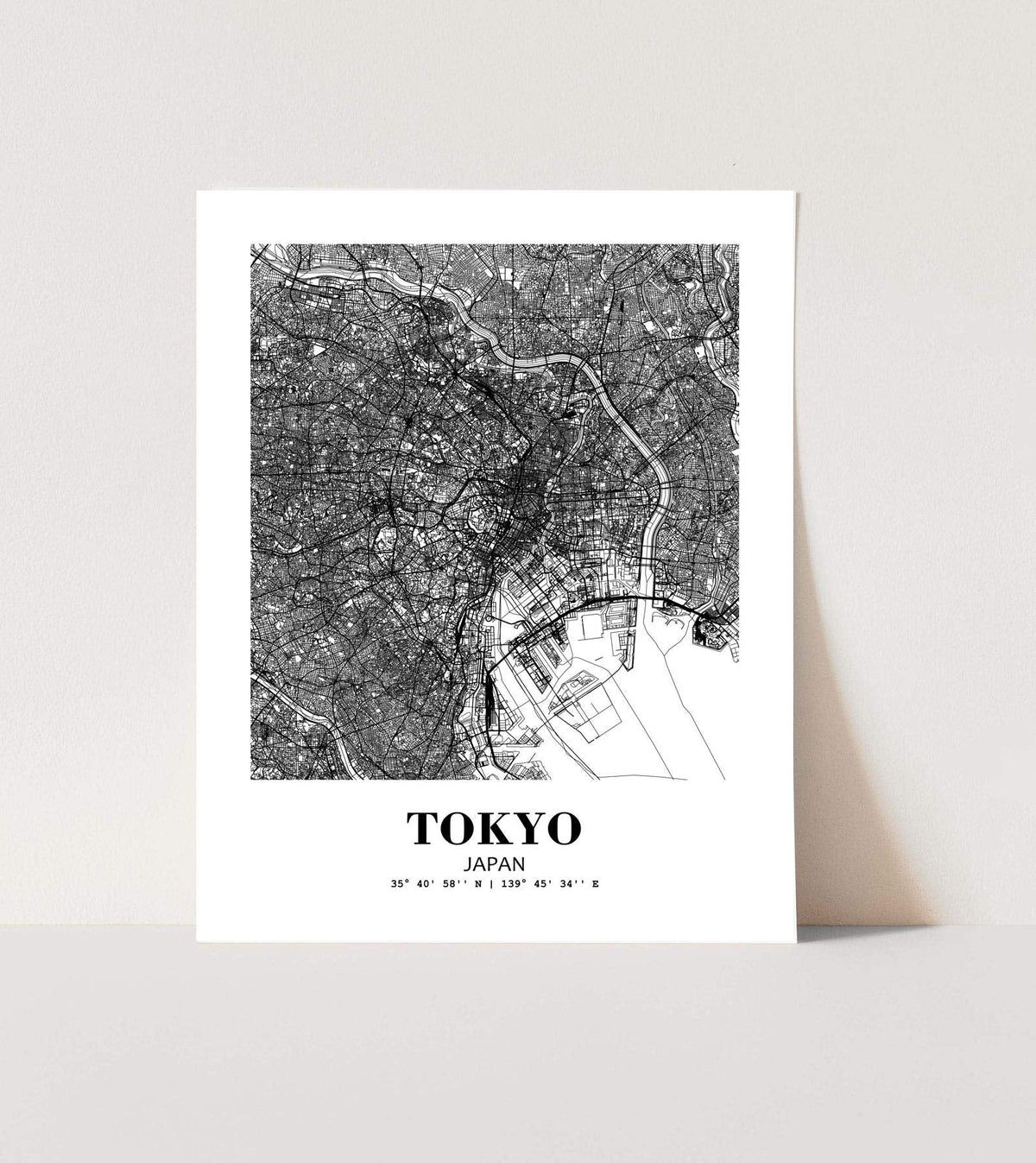 Eleville 8X10 Unframed Tokyo Japan City View Abstract Road Modern Map Art Print Poster Wall Office Home Decor Minimalist Line Art Hometown Housewarming wgn517