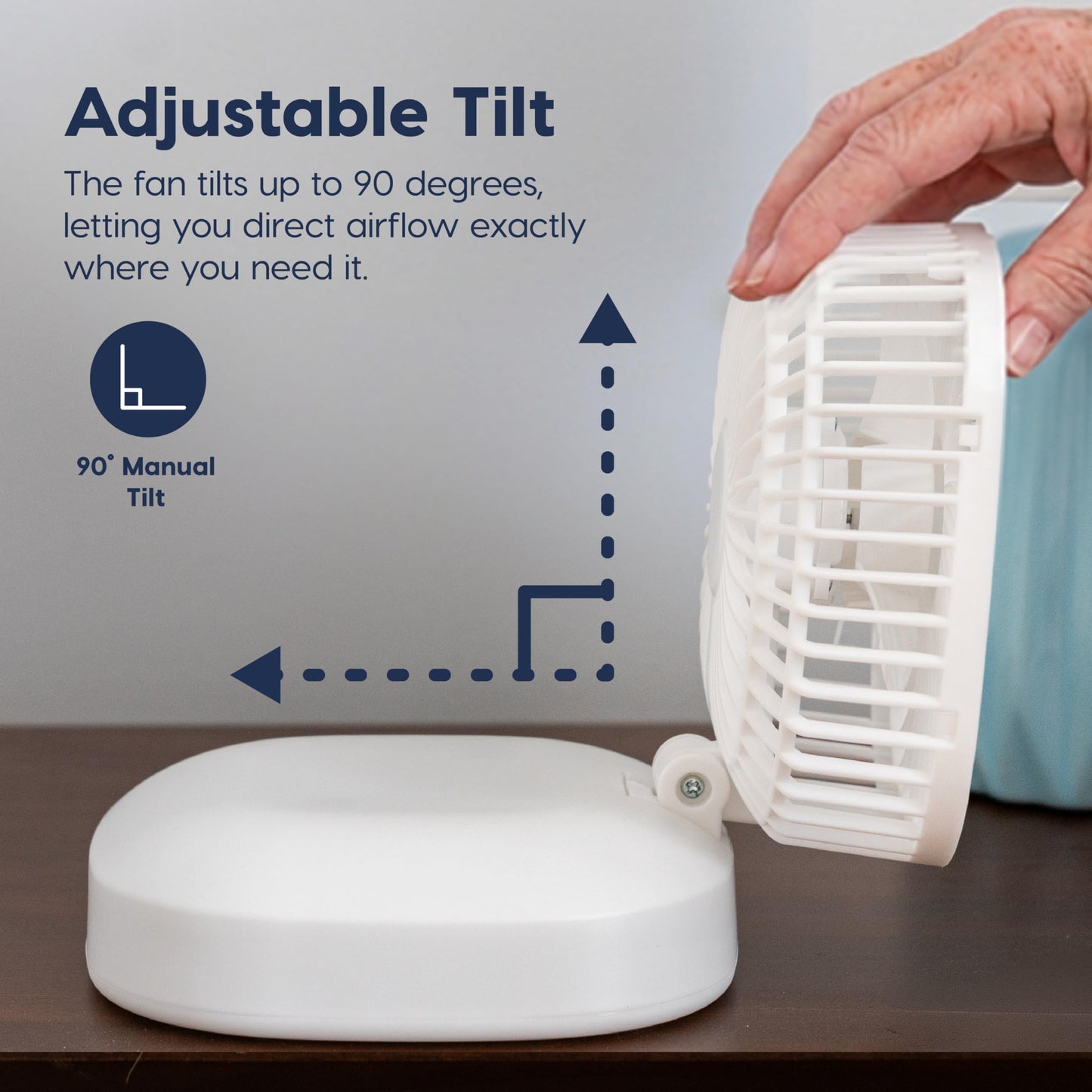 IRIS USA 5" Battery Operated Small Fan, 2 Speeds, D-Battery Powered, Compact Foldable Personal Fan, Portable Travel Mini Desk Fan, Home Office Bedside Picnic Camping Outdoor Use
