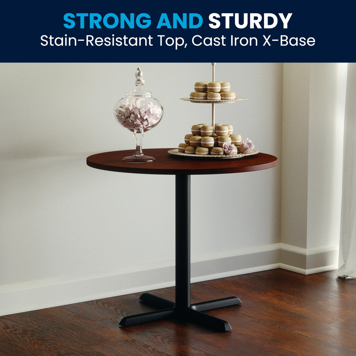 Flash Furniture Chapman 36" Round Multi-Purpose Conference Table in Cherry