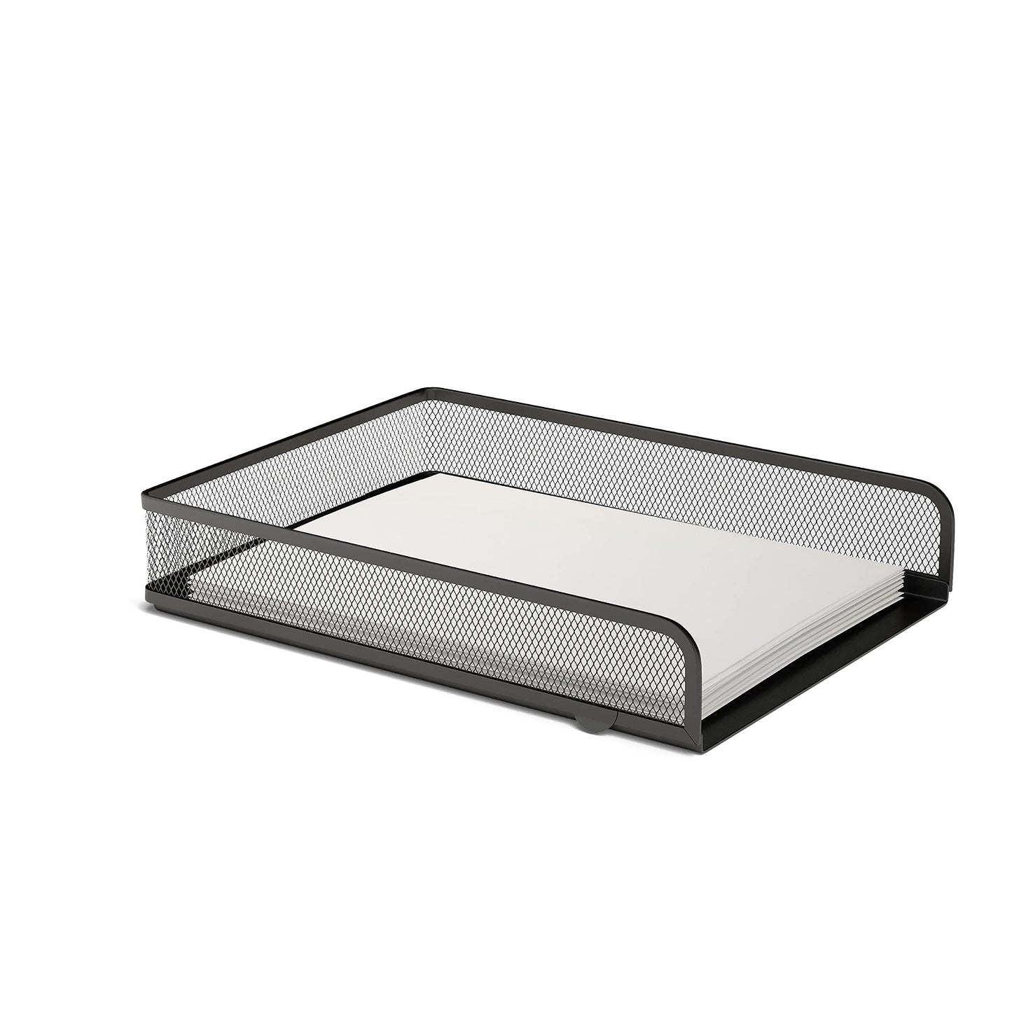 TRU RED Front‑Load Stackable Metal Letter Tray – Desktop Paper Organizer for Office Files & Documents