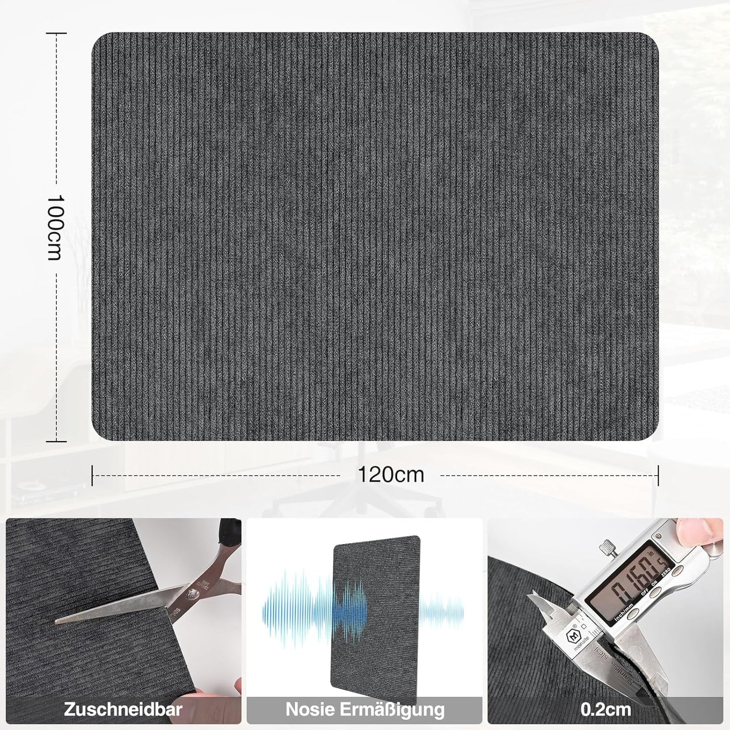 Placoot Desk Chair Mat for Hardwood Floor & Tile 55"x35" Office Chair Mat for Rolling Chairs Large Anti-Slip-Recyclable Material Computer Chair Rug for Office/Home
