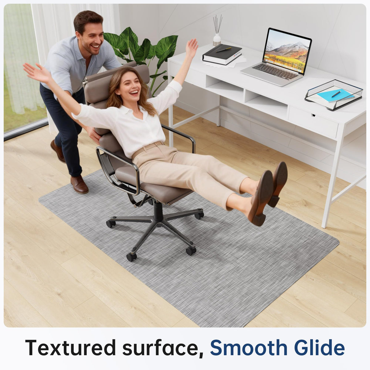 Cybstrax Office Chair Mat for Hardwood & Tile Floor, 46" x 72" Desk Chair Mat, Anti Slip, Non-Curve Computer Chair Mat for Rolling Chairs Floor Protector for Home Office