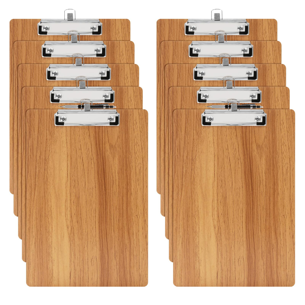 URbantin A5 Wooden Clipboard,10 Pack Wood Clipboard Holders with Pen Holder and Hanging Hole,Clipboards Clip Board
