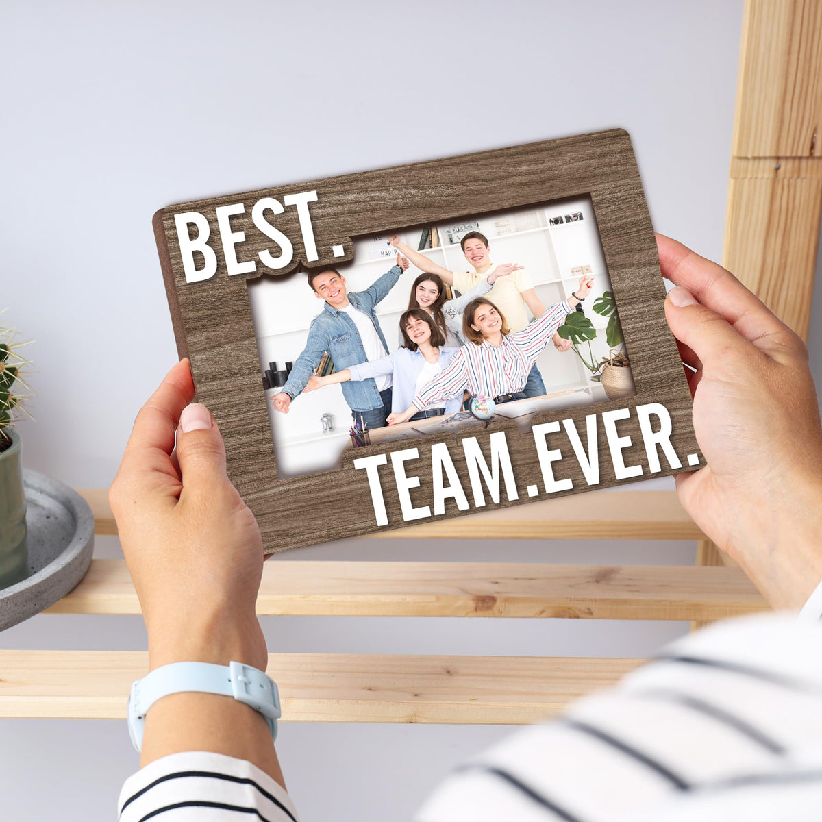 Team Picture Frame, 5x8 Best Team Ever Picture Frame with Stand, Thank You Appreciation Gifts for Coworkers Boss Company Team, Office School Desk Decor-A41