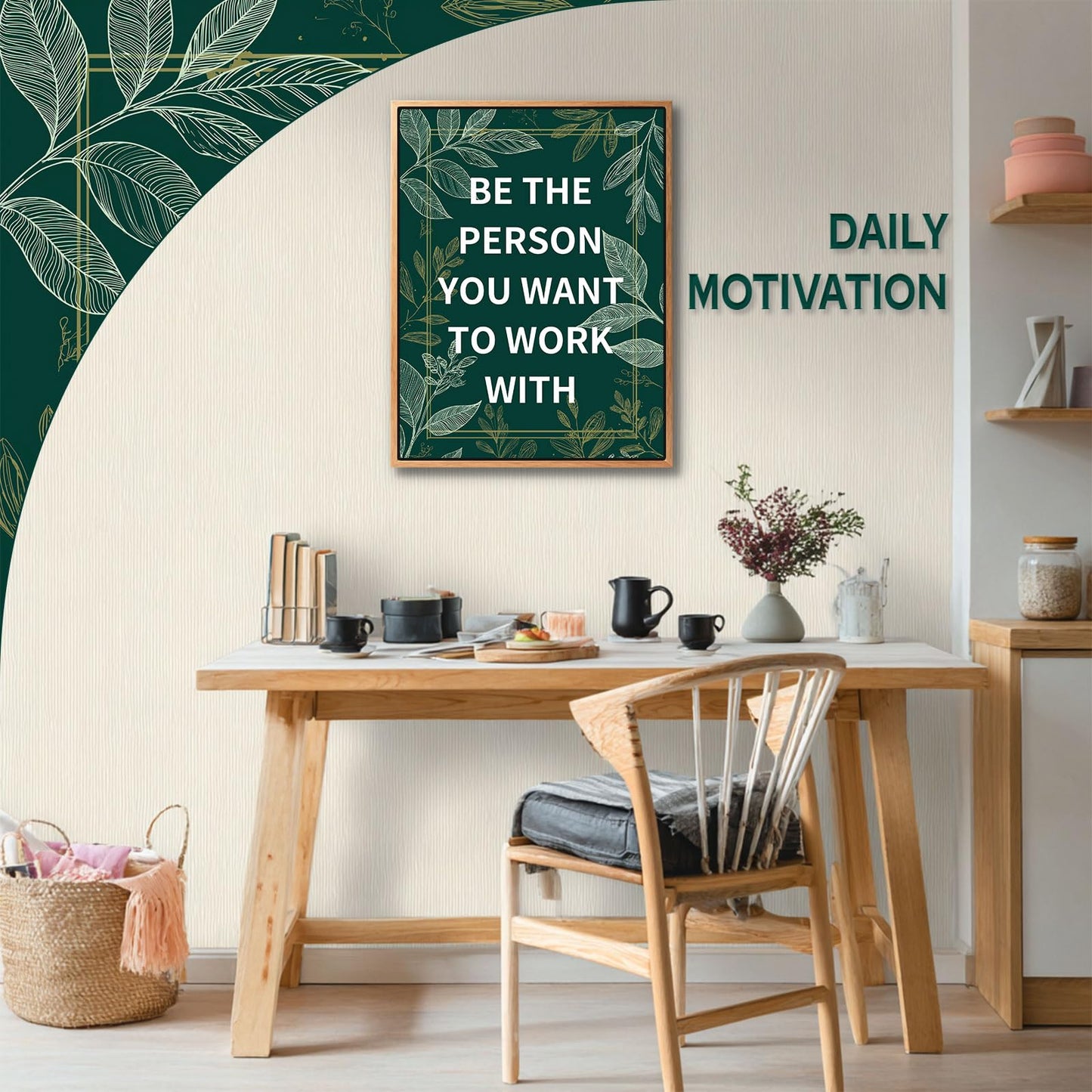 Halioyo Motivational Wall Decor - Framed Inspirational Quotes Canvas Wall Art, Positive Affirmation Office Decor for Workplace Conference Room Reception Lobby, Ready to Hang(12 x 16-inch)