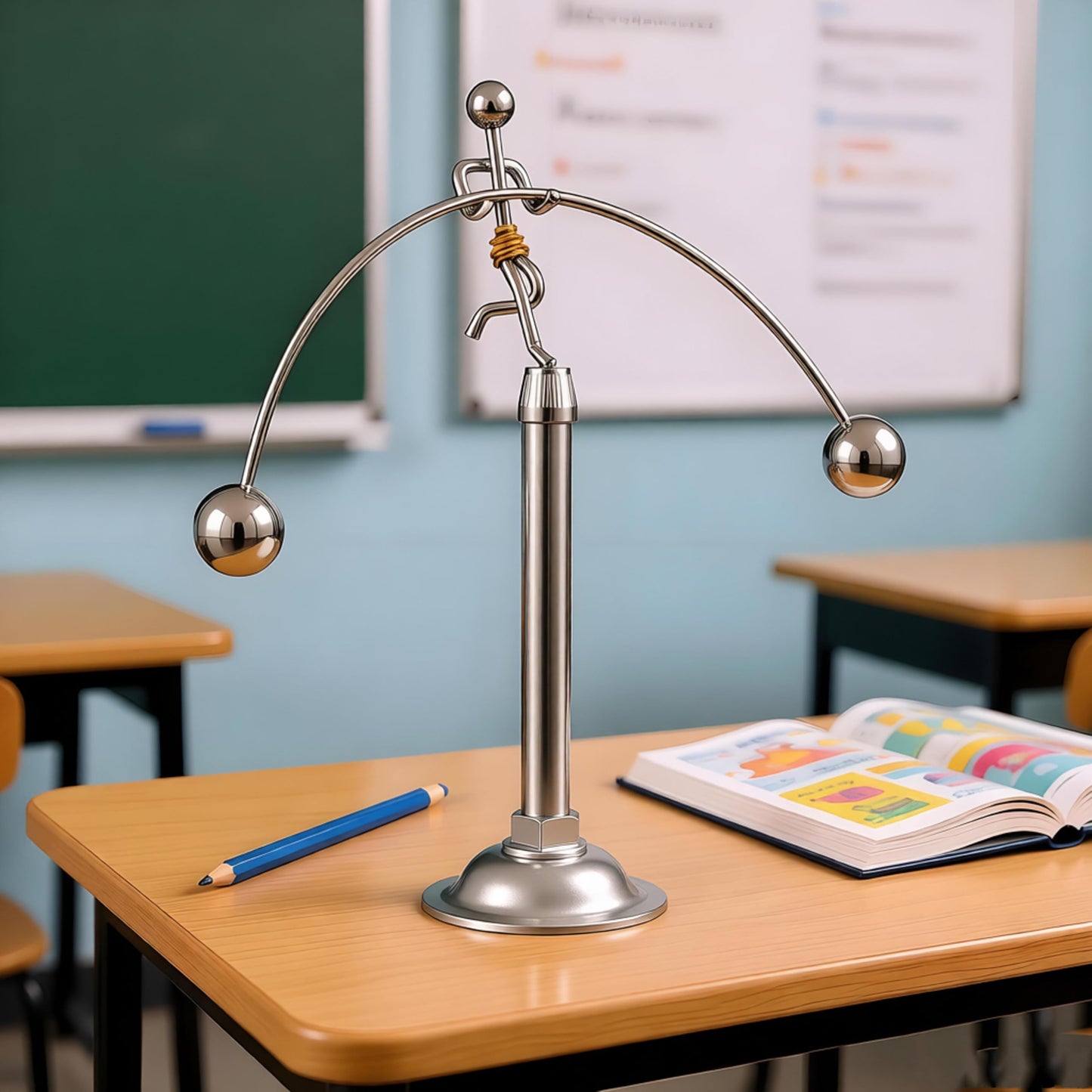 Sunnytech Steel Balance Toy Weightlifter Kinetic Art Balance Toy Balancing Decompressive Science Psychology Home Offic Decor Desk Decor WJ049