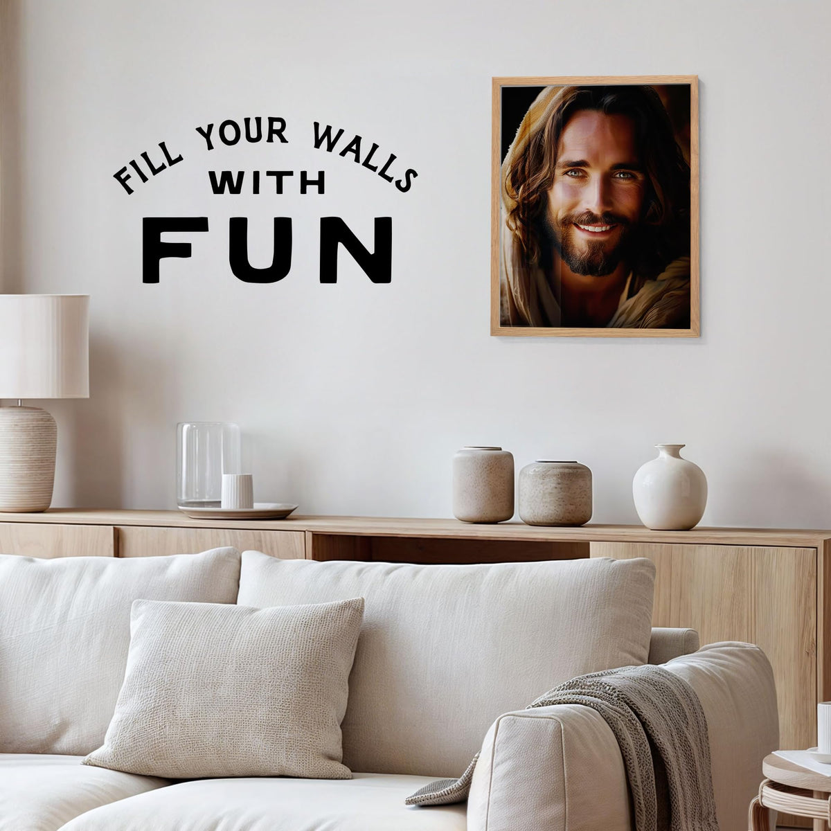Jesus Portrait Wall Art Print - 11x14 Christian Canvas Art - Inspirational Religious Home Decor - Modern Spiritual Artwork for Living Room Bedroom - Picture of Christ - Premium Quality - Unframed