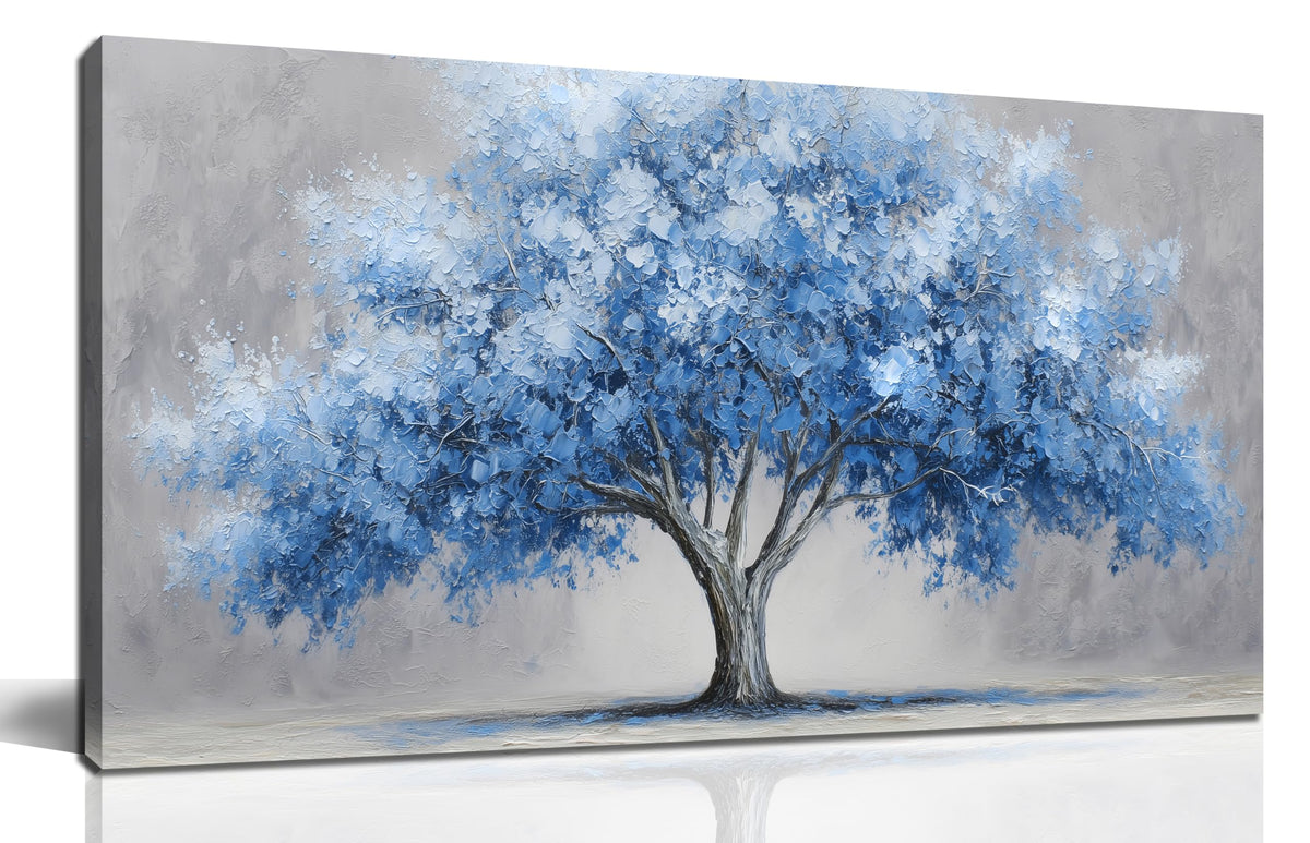 WVMAPTA Tree Of Life Wall Art For Living Room Blue Wall Decor For Office Tree Prints Wall Art For Bedroom Size 20 x 40 Inch