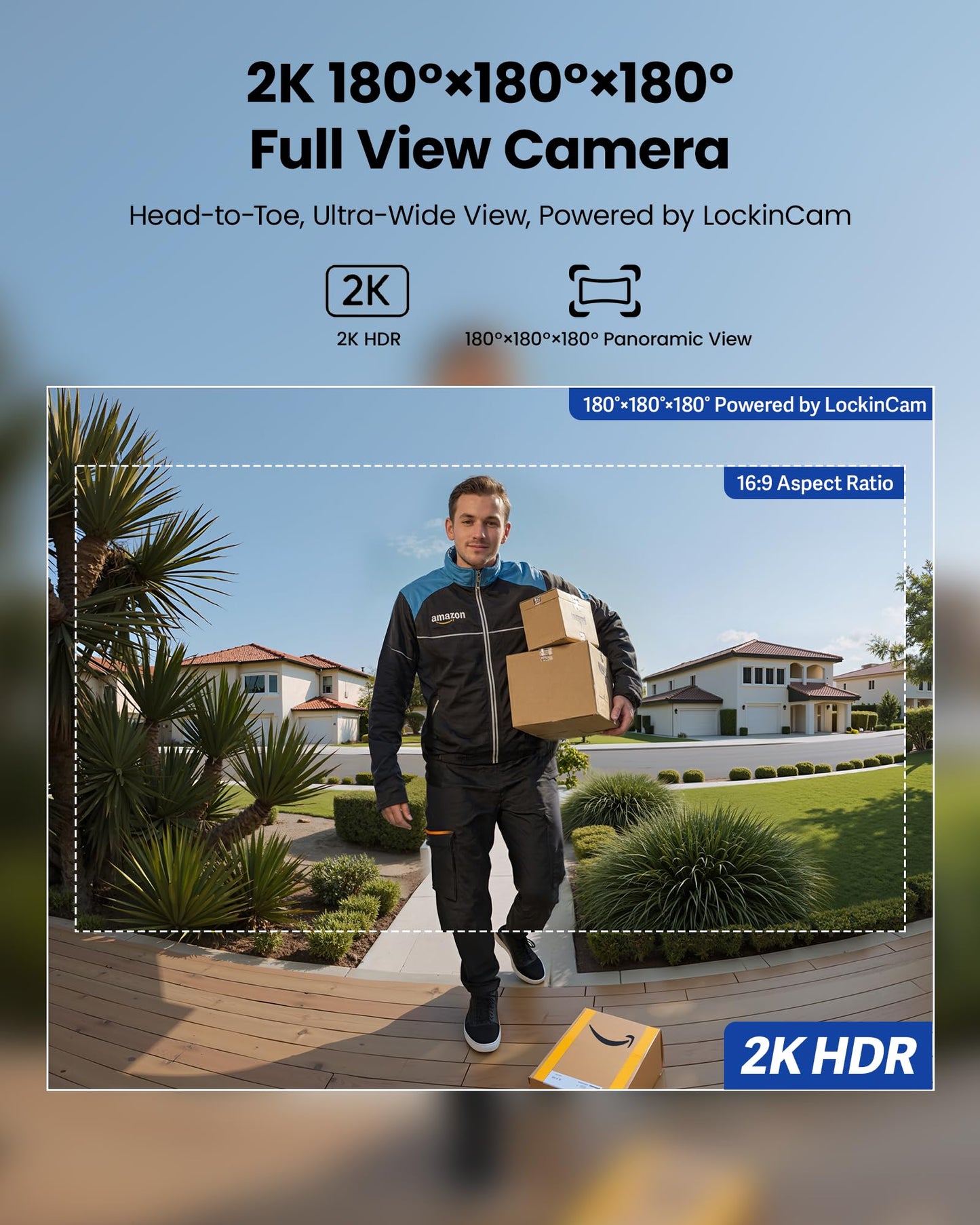Lockin Veno Pro Smart Deadbolt Lock with Dual Swappable Batteries for 6-Month Extended Power, Palm Vein & Fingerprint Keyless Entry, Built-in Wi-Fi, Doorbell, App Remote Control, IP65 Waterproof
