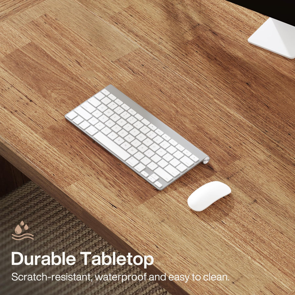 Tribesigns 70.87-Inch Executive Computer Desk: Large Home Office Desk with Solid Wooden Pedestal, Industrial Wood Study Writing Table, Workstation Business Furniture, Walnut
