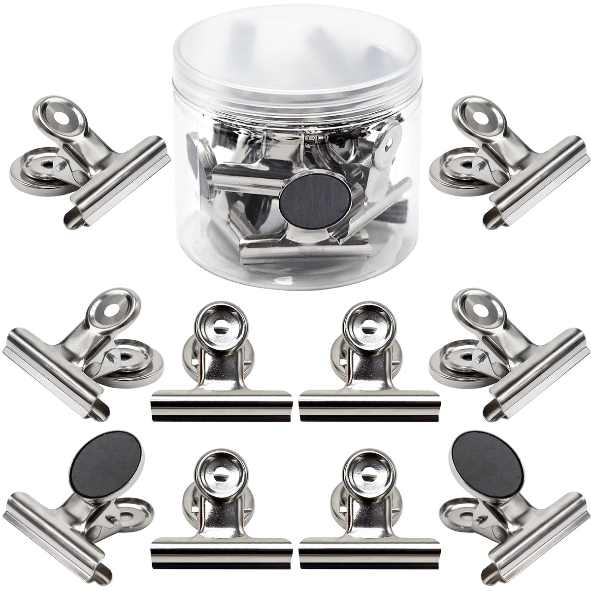 Magnetic Clips 2 inch, Heavy Duty Magnet Metal Clips for Refrigerator, 10 Pack Strong Magnet Clip for Cruise Cabins, Whiteboard, Fridge, Classroom
