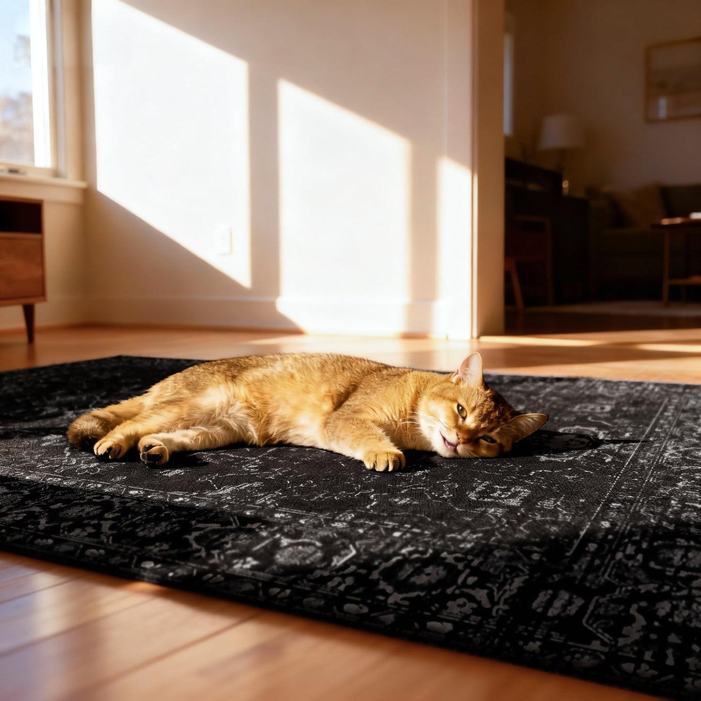 Office Chair Mat for Hardwood Floor, 36"x48" Desk Chair Mat for Home Office, Non-Slip Under Desk Mat for Rolling Chair,Washable Chair Rugs for Gaming Chairs-Black