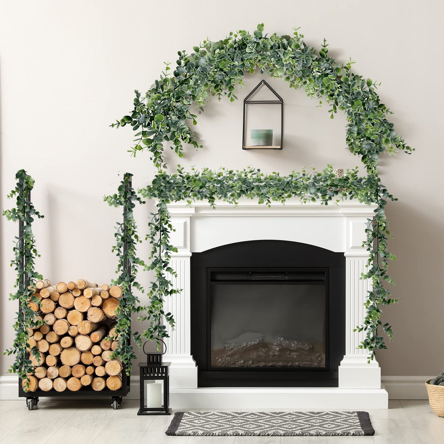 Sggvecsy Artificial Eucalyptus Garland 5 Pack Fake Eucalyptus Greenery Garland Faux Hanging Plants Artificial Vines, 5.6 Feet/Strand for Wedding Backdrop Arch Wall Table Party Outdoor Festival Decor