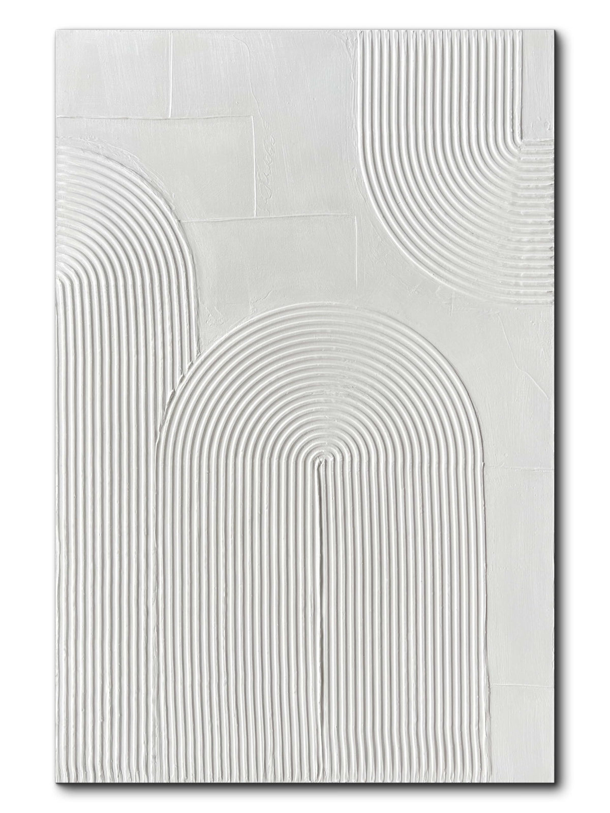 Creespi White Textured Wall Art - Hand Painted Abstract Oil Painting On Canvas 24x36 inch,Modern Minimalist Art Painting for Wall Décor