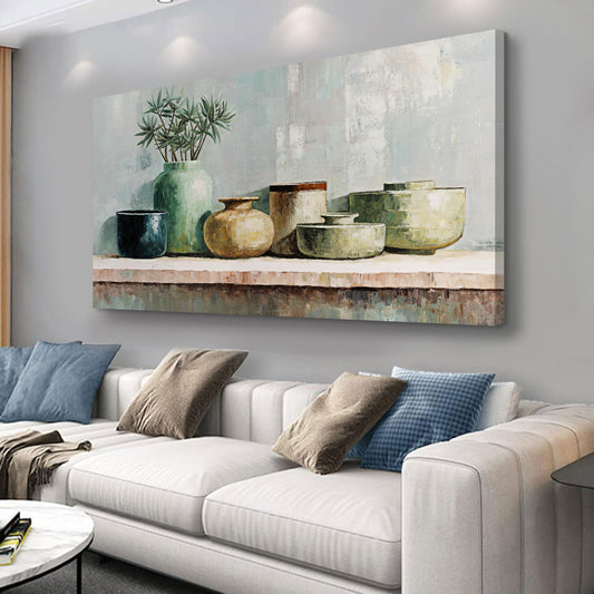 AERART Home Decor Vintage Farmhouse Wall Art Vintage Painting Vase Pictures Wall Decor Rustic Wall Decor for Living Room Bedroom Dining Room Home Office Decor 24"X48"