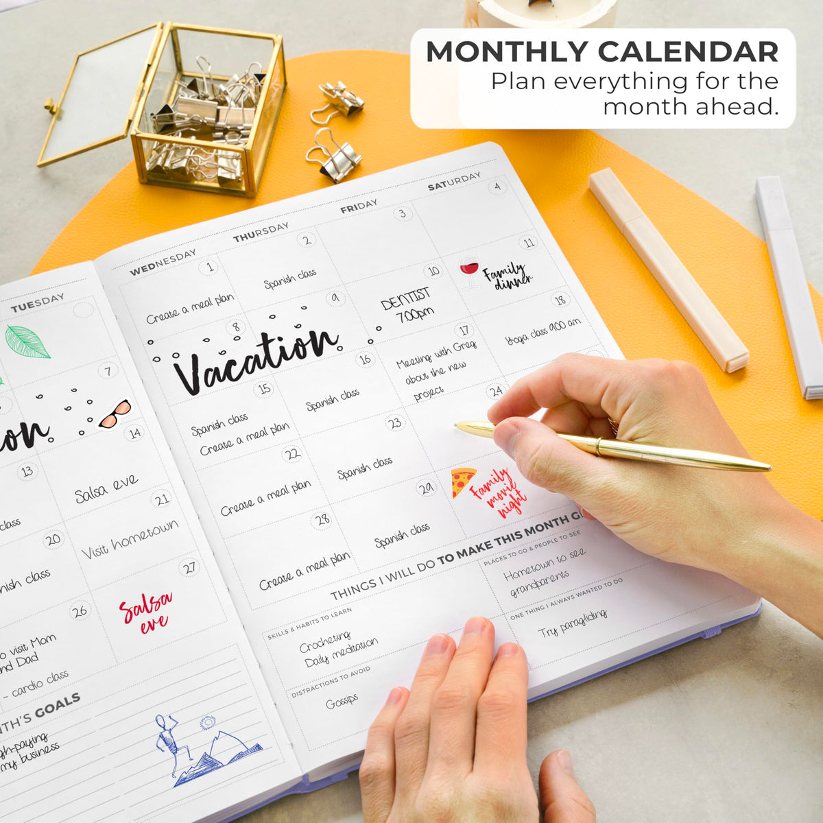 Clever Fox Planner PRO Light – Weekly & Monthly Life Planner to Increase Productivity, Time Management and Hit Your Goals, 8.5x11″ (Lavender)