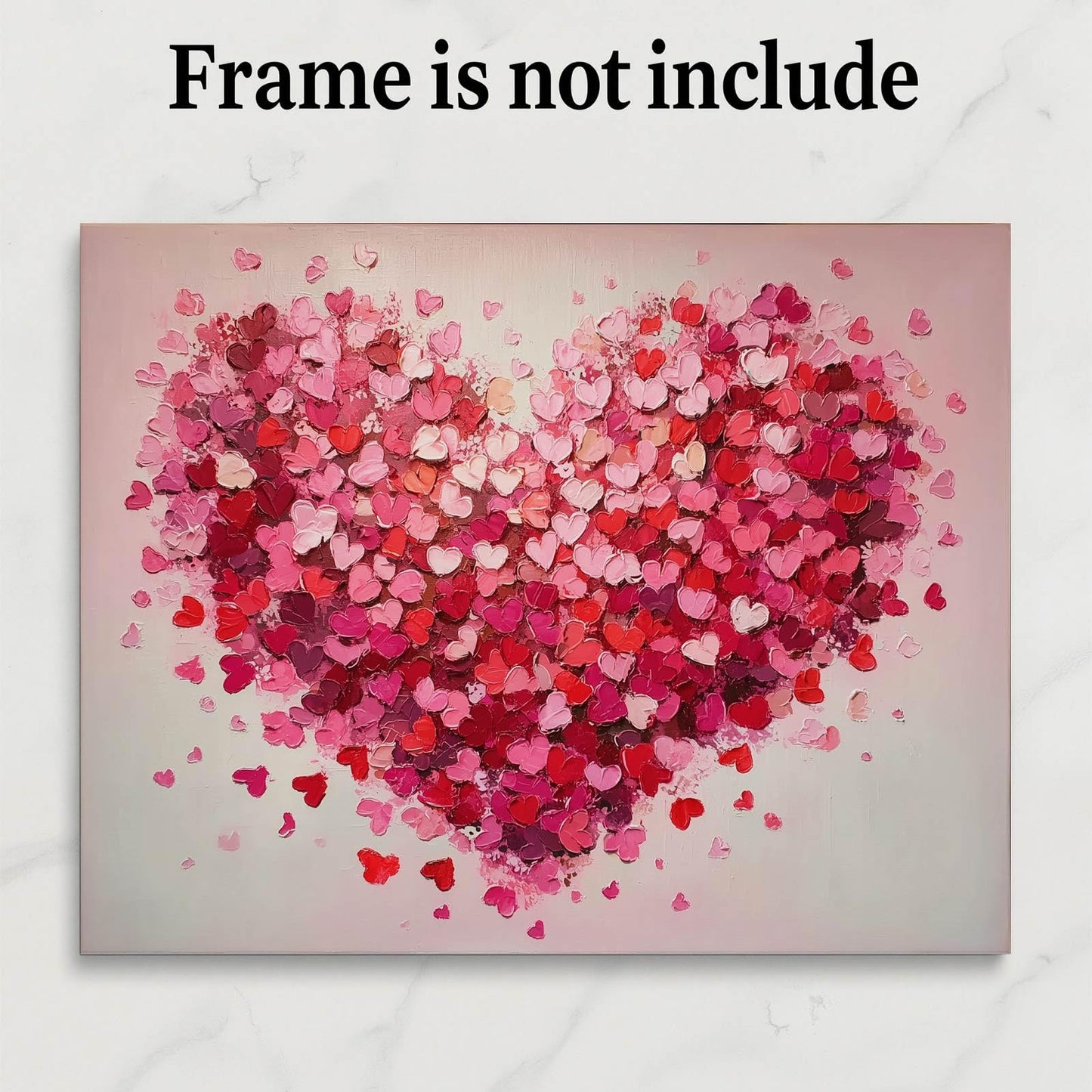 Heart Wall Art Print Unframed, Abstract Pink Heart Painting Poster for Romantic Home Decor, Valentine Gift for Her, Bedroom Living Room Office Artwork, Protected in Clear Sleeve (11X14 Inch-Unframed)