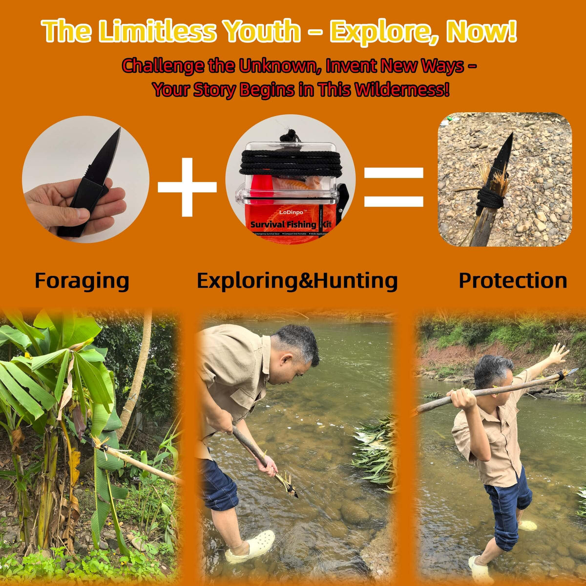 LoDinpo Mini Survival Fishing Kit, Compact Emergency Fishing Gear Box, Pocket Fishing Tackle Set for Travel & Outdoor Use Grey