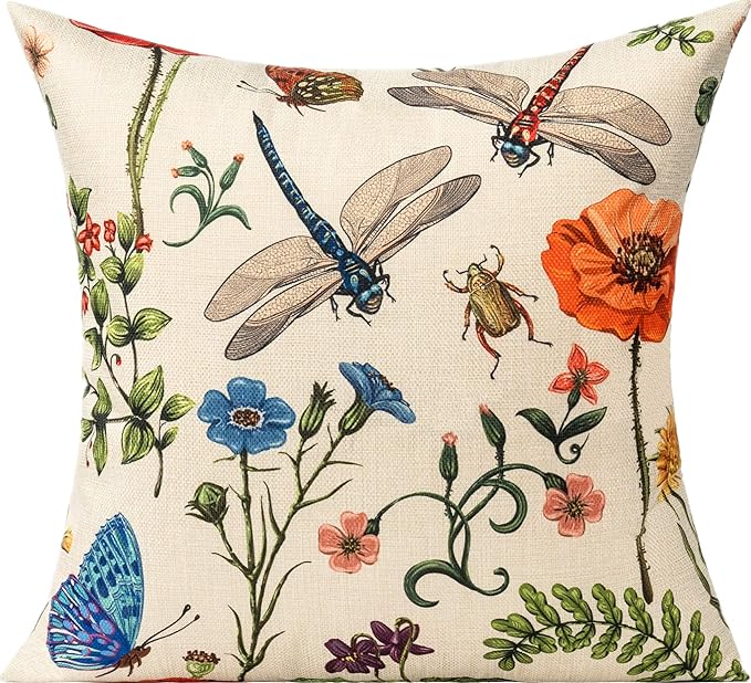 All Smiles Outdoor Patio Throw Pillow Covers 18x18 Set of 4 Spring Summer