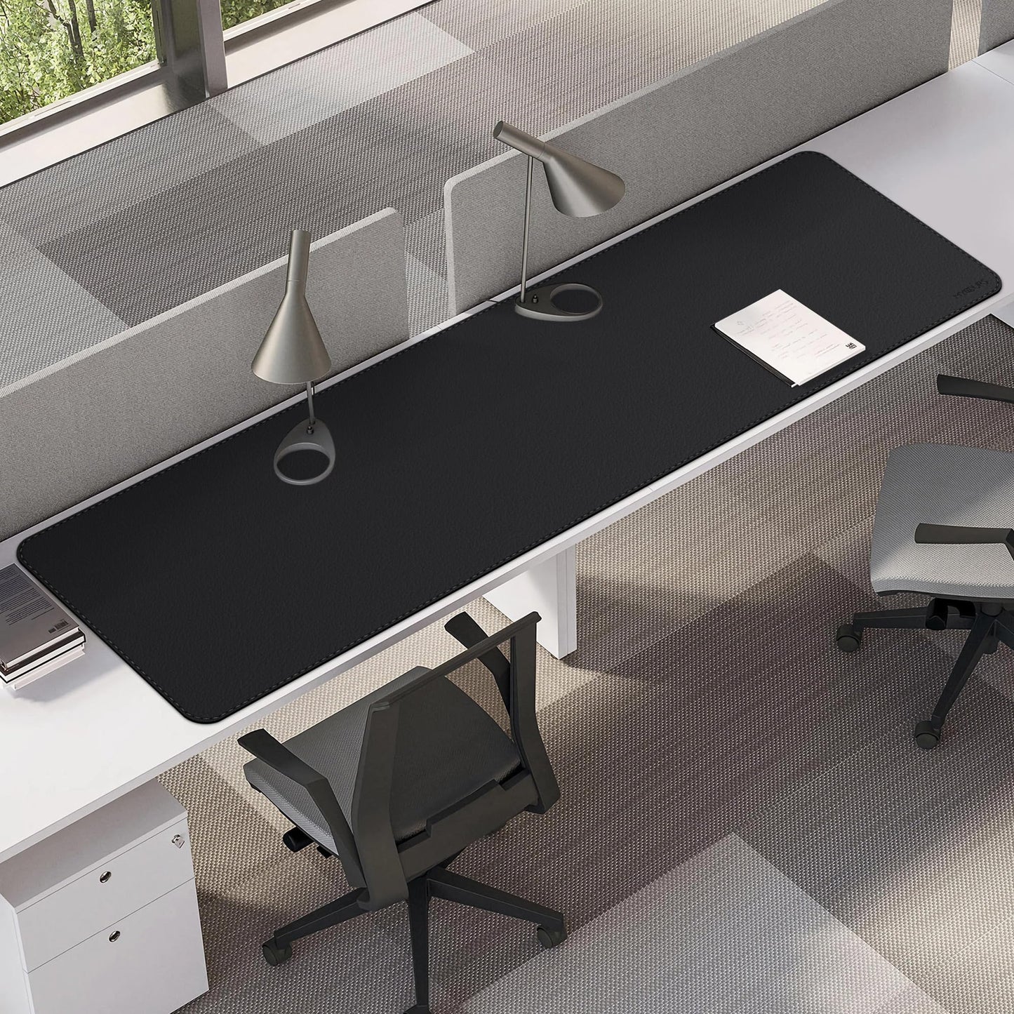 Mydours 70.9"x19.7" Black Desk Pad - Premium Dual-Sided PU Leather & Cork Design for Home and Office, Ultra-Wide Mouse Mat with Smooth Gaming Surface, Protects Desks from Heat, Ink & Liquid Spills