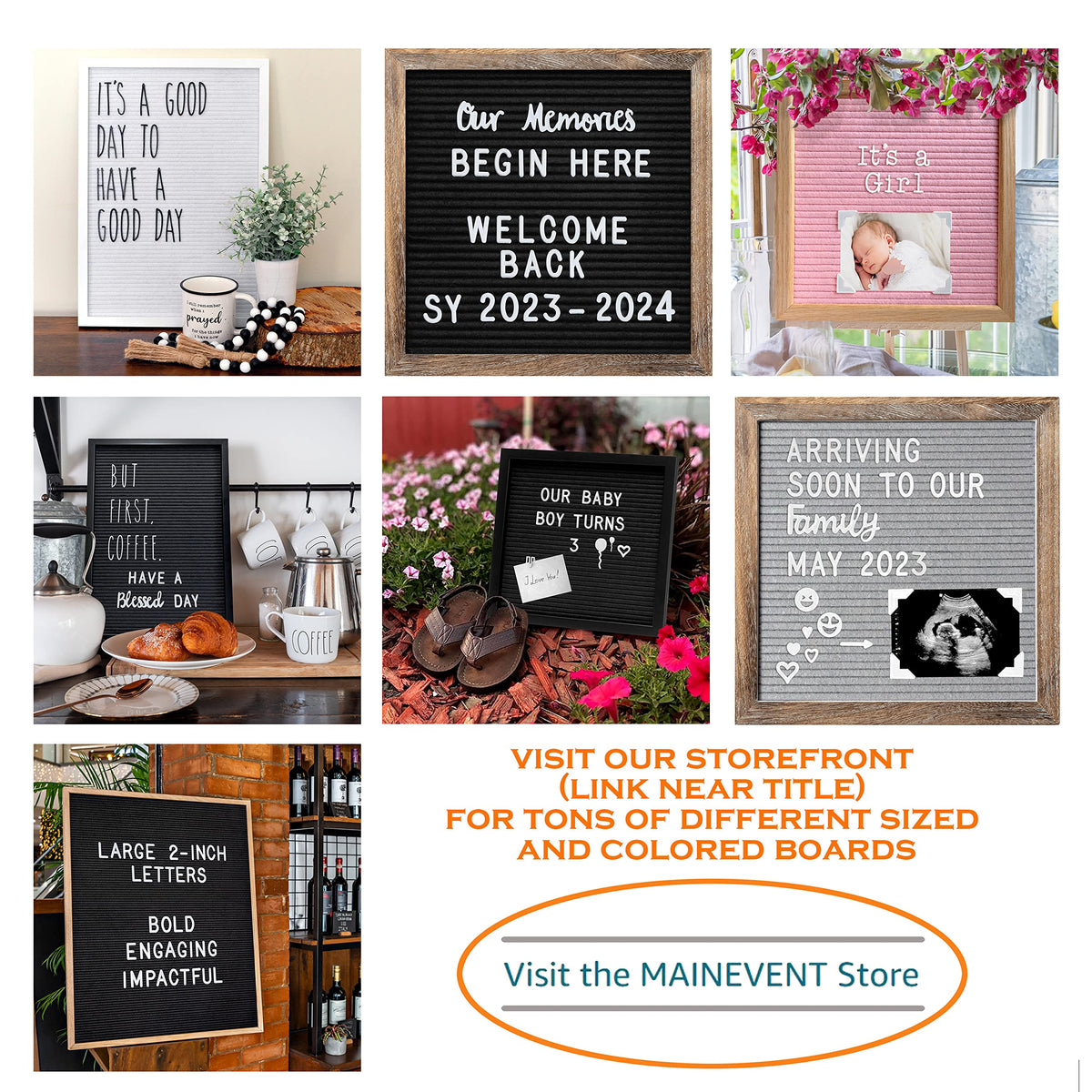 Letter Board Sign Skinny Felt Board with Pre Cut Letters 12x17 Inch, Baby Announcement Sign, Black Changeable Message Board