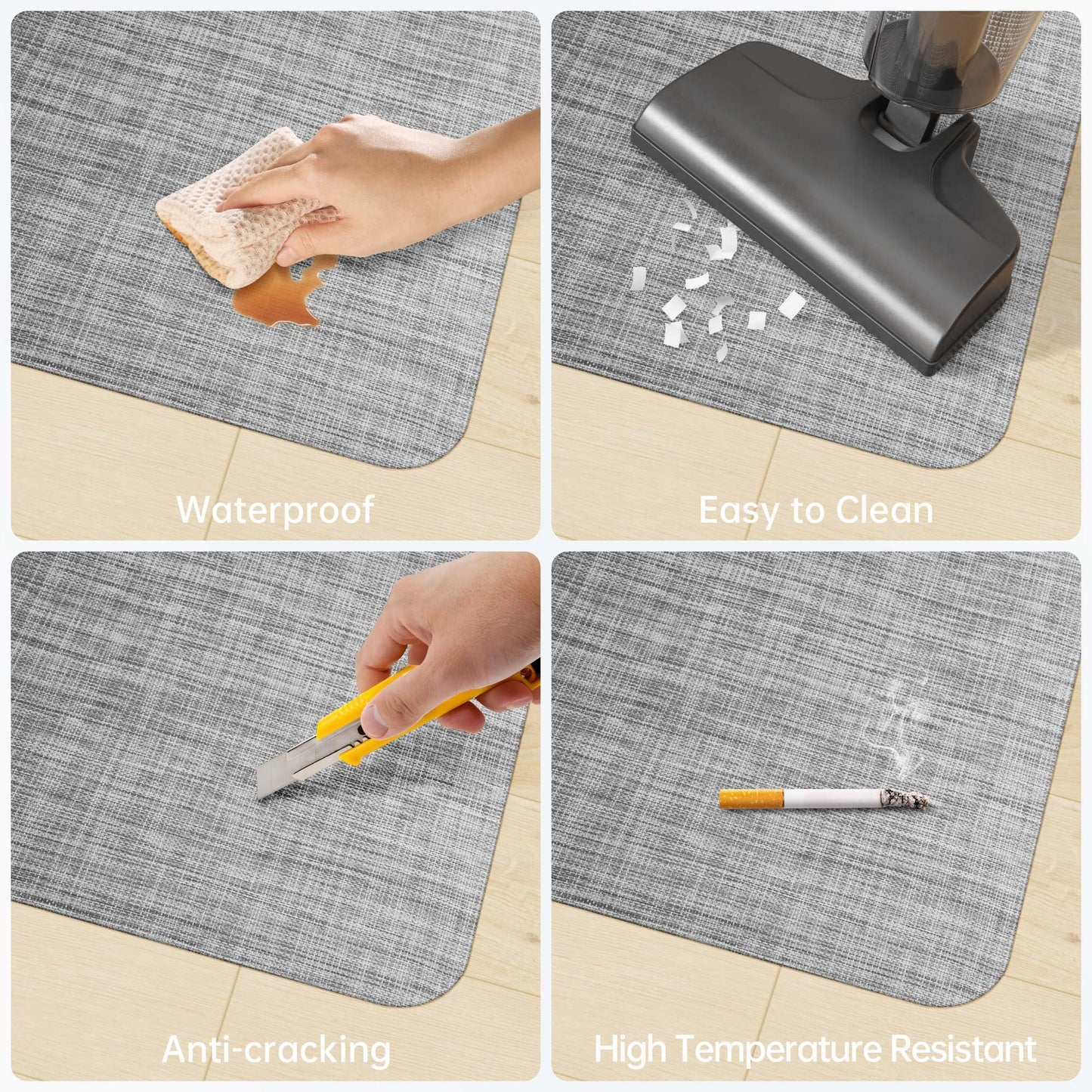 Cybstrax Office Chair Mat for Hardwood & Tile Floor, 46" x 72" Desk Chair Mat, Anti Slip, Non-Curve Computer Chair Mat for Rolling Chairs Floor Protector for Home Office