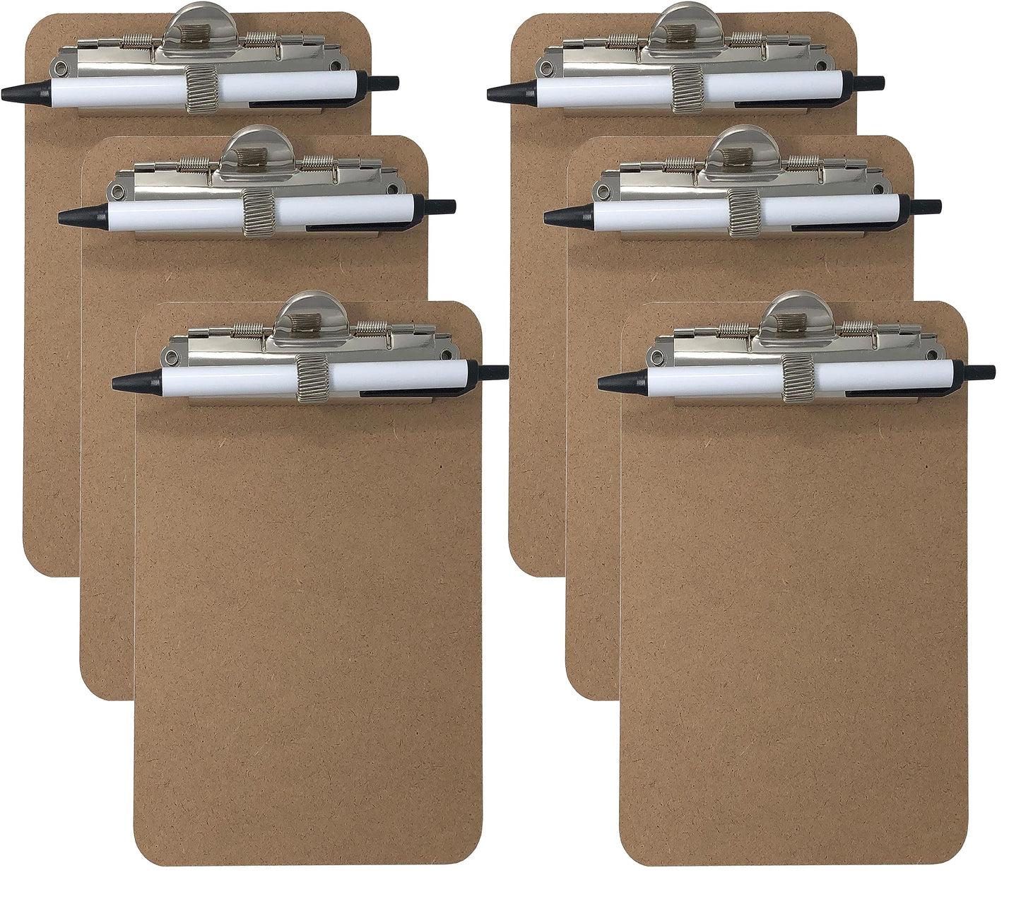 Trade Quest Mini Clipboard 5'' x 7'' Pen Holder Clip (Pack of 6) (Pen Included)