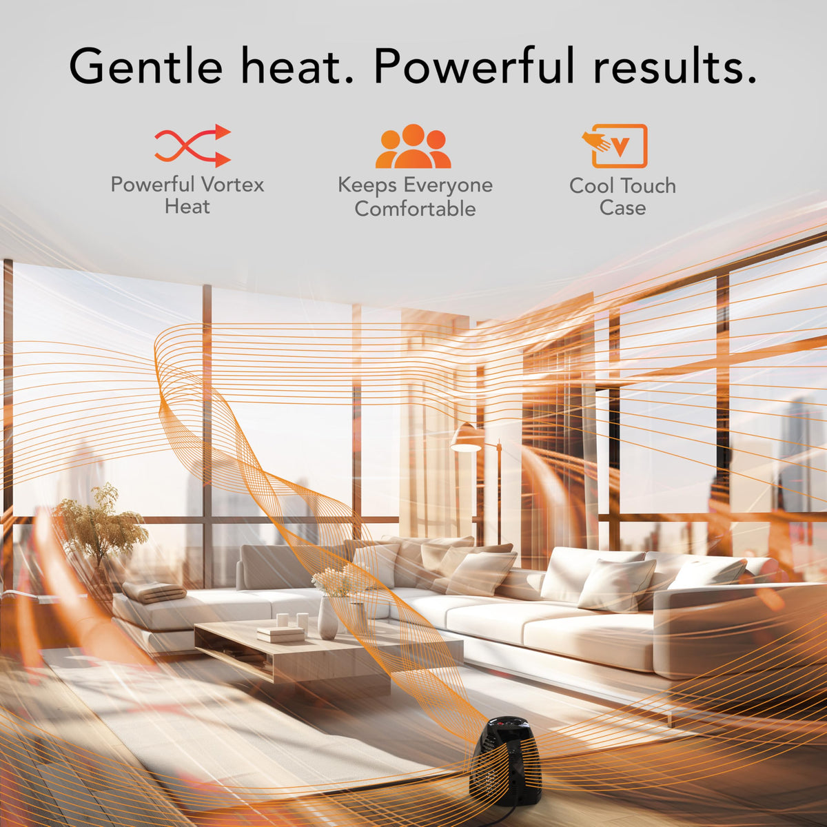 Vornado MVH (2025) Space Heater, 3 Heat Settings, Adjustable Thermostat, Tip-Over Protection, Auto Safety Shut-Off System, Indoor Use, Whole Room Heating, Black