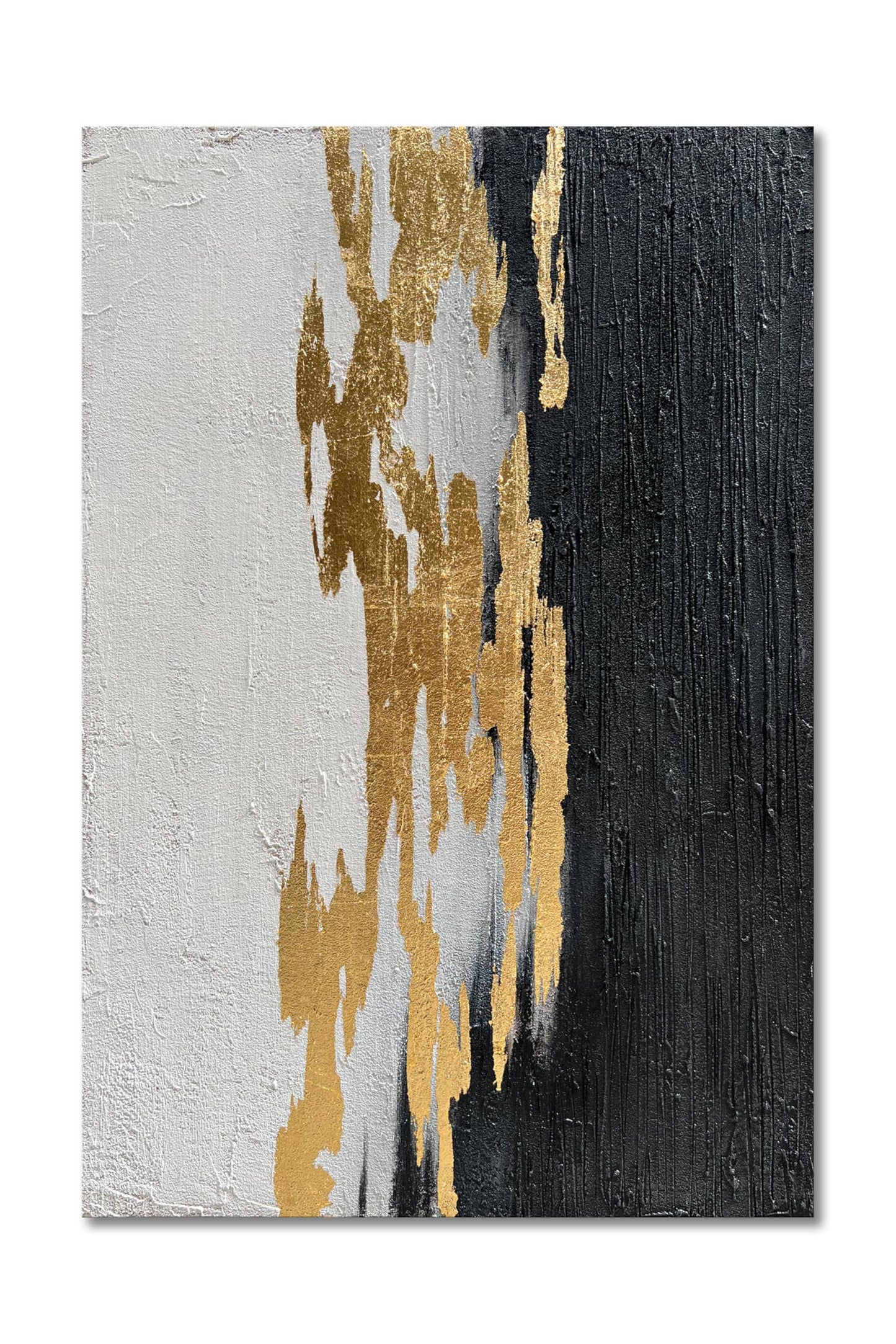 Epicler art Hand-Painted Black and White Texture Abstract Art Modern Minimalist Home Office Wall Decoration Painting 36x24 inches