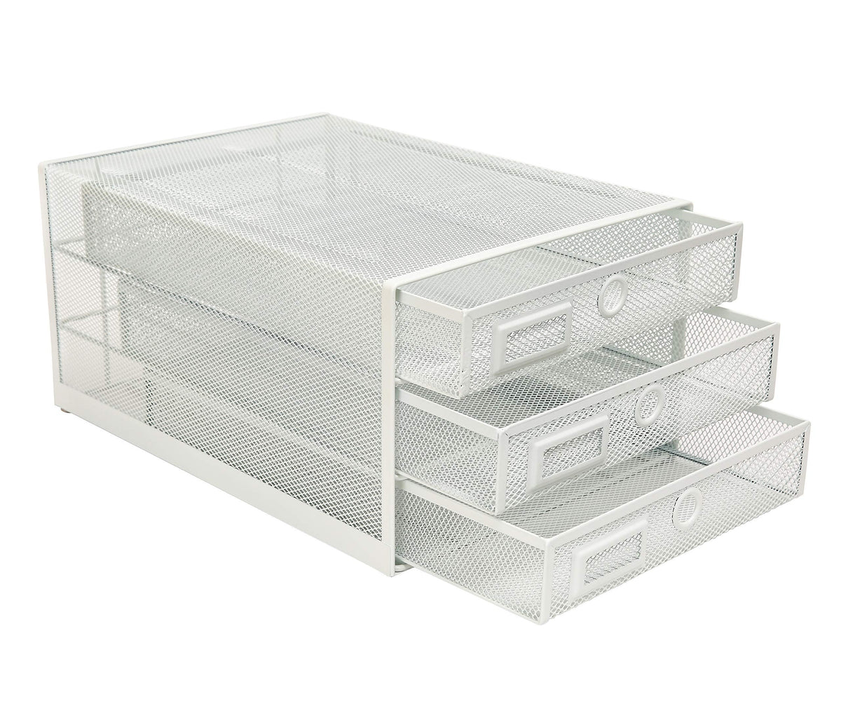 Exerz Paper Sorter 3 Drawer Wire Mesh A4 / Desk Multifunctional Desk Organiser/Multi-Layer Letter Tray - for Documents, Magazines, Notebooks and Letter (White)