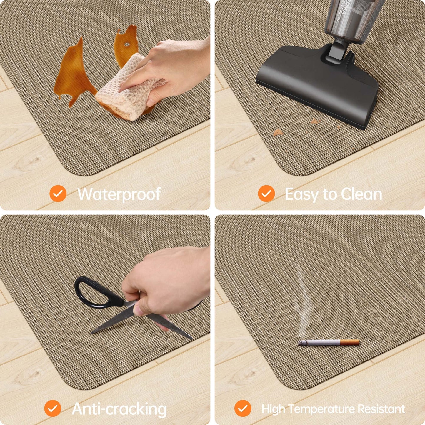 Homek Office Chair Mat for Hardwood & Tile Floor, 36"x48" Computer Chair Mat, Non-Curve Anti Slip Hard Floor Protector for Rolling Chair, PVC Mat Desk Rug for Home Office