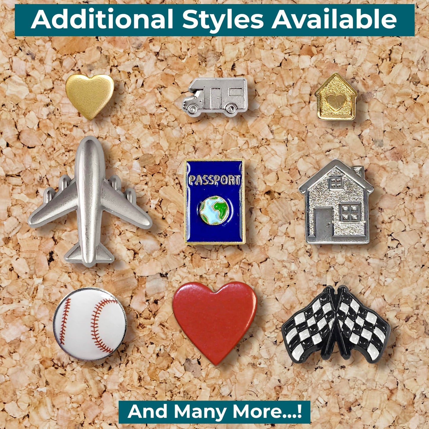 Mini Star Push Pins - Silver Mini Star Pins - for Cork Board, Maps, or Lapel Pin Use - Designed in USA - Set of 20