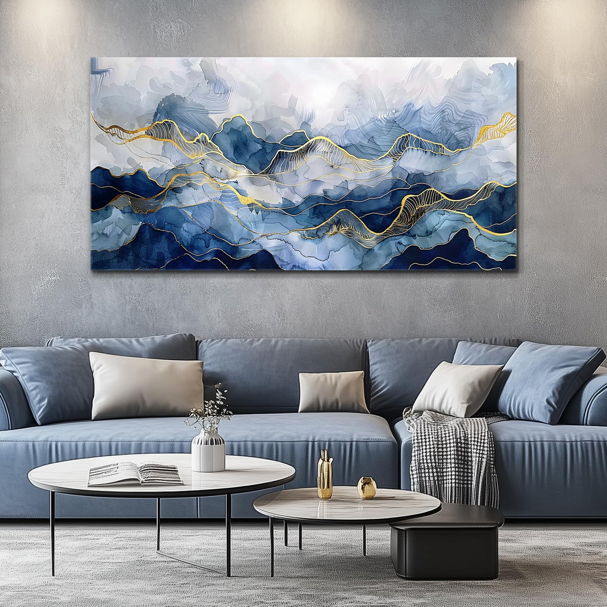 FUHAIHUA Abstract Ink Paintings Canvas Decor For Bedroom Wall Art For Living Room Office Decorations Minimalism Pictures Canvas Prints Artwork Ready to Hang Modern Home Decor 20"X40"