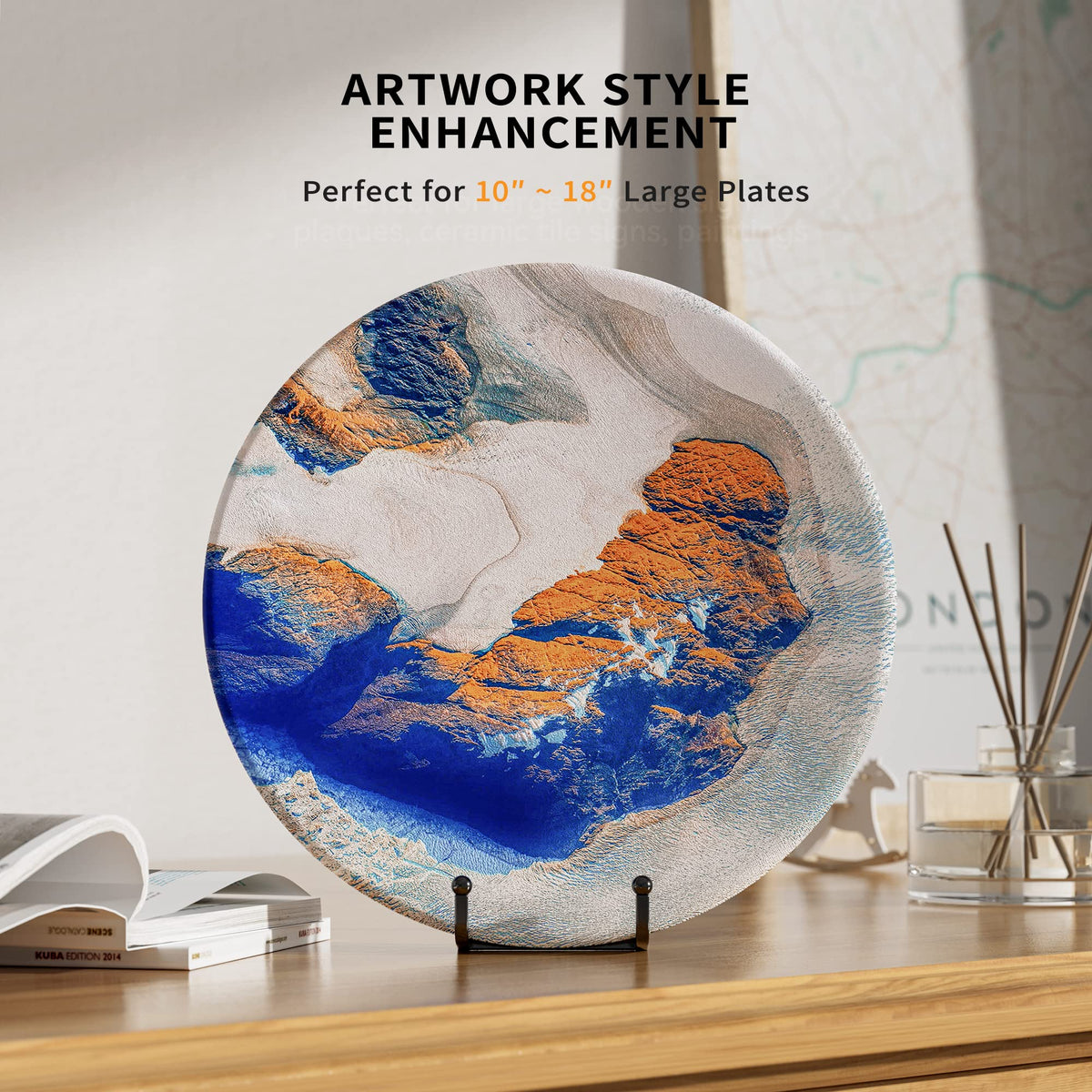 IPAME 3 Pack 8 Inch Large Plate Stands for Display - Metal Square Wire Plate Holder Display Stand + Picture Stand for Book, Platter, Plaque, Photo Easel