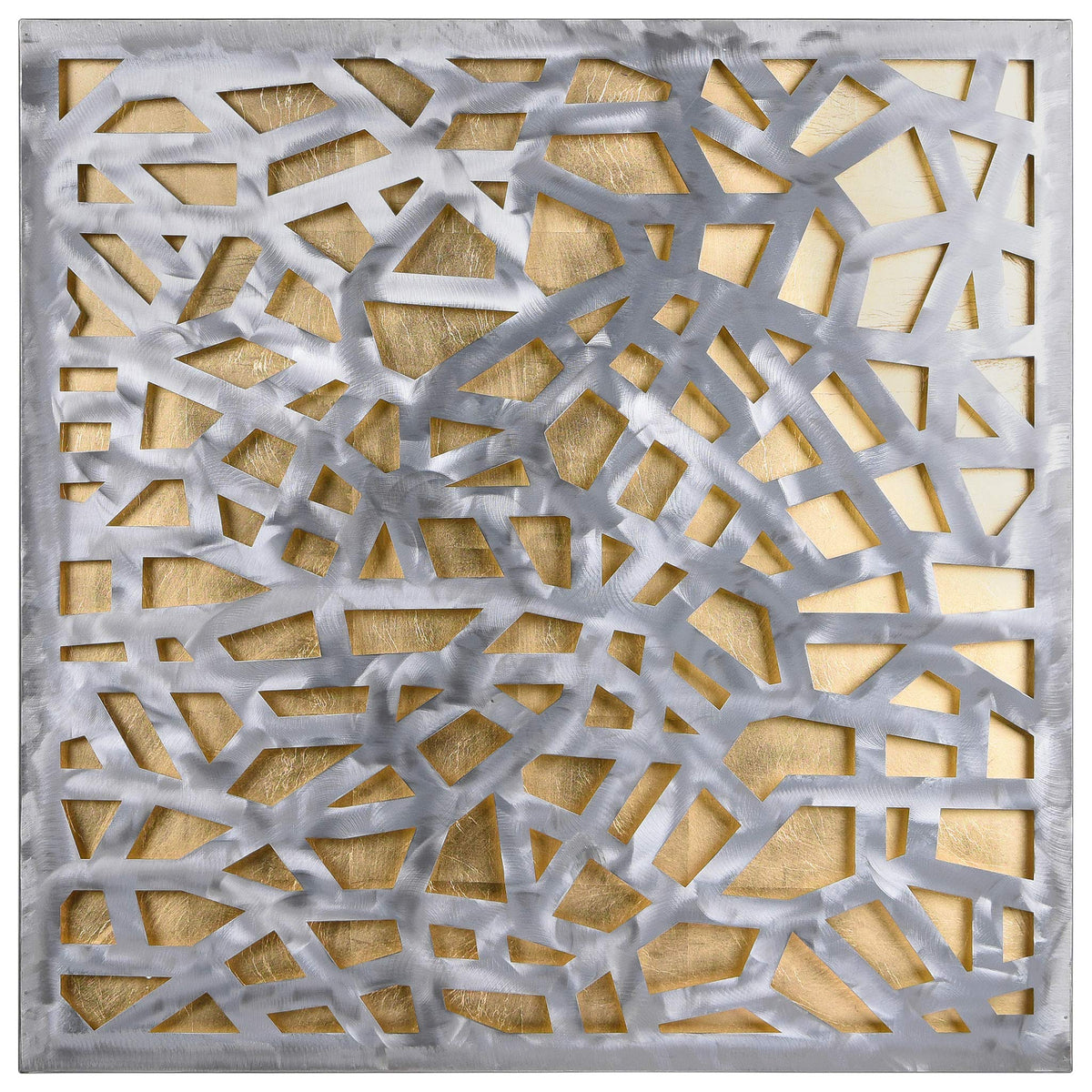 Empire Art Direct Gold Enigma Polished Steel Sculpture Abstract Wall Art with Gold Leaf,Ready to Hang,Living Room, Bedroom ＆ Office (PSL-19308-3232)